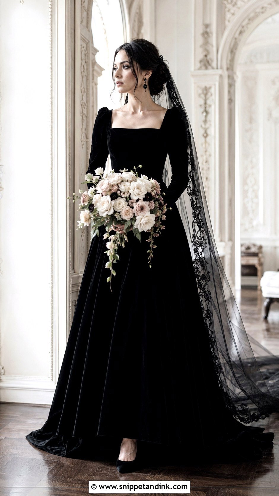 Gothic Velvet Wedding Dress - Snippet and Ink - 20 Alternative Bride Dress Ideas