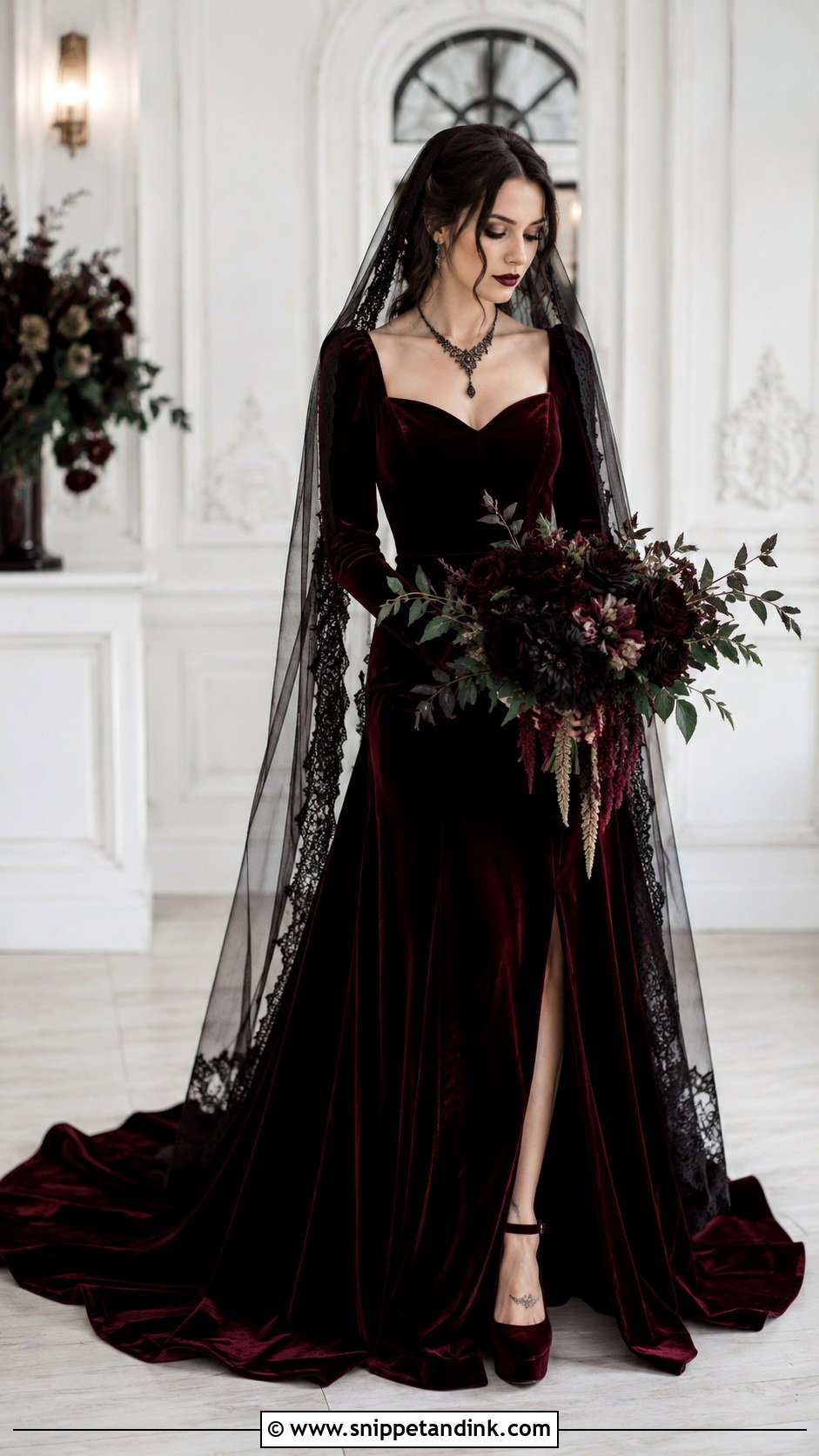 Gothic Velvet Wedding Dress - Snippet and Ink - 25 Vintage Gothic Wedding Dress Ideas