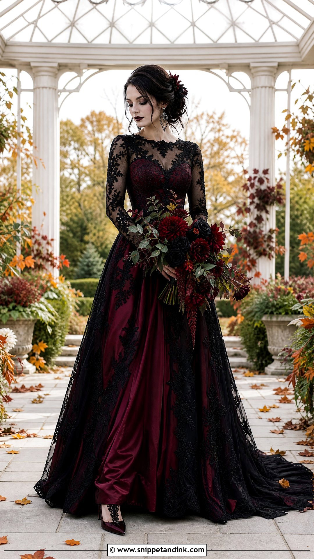 Gothic Wedding Dress For Fall - Snippet and Ink - 25 Gothic Wedding Dresses