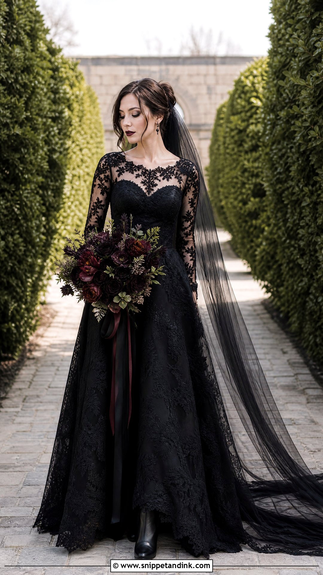 Gothic Wedding Dress With Boots - Snippet and Ink - 25 Gothic Wedding Dresses