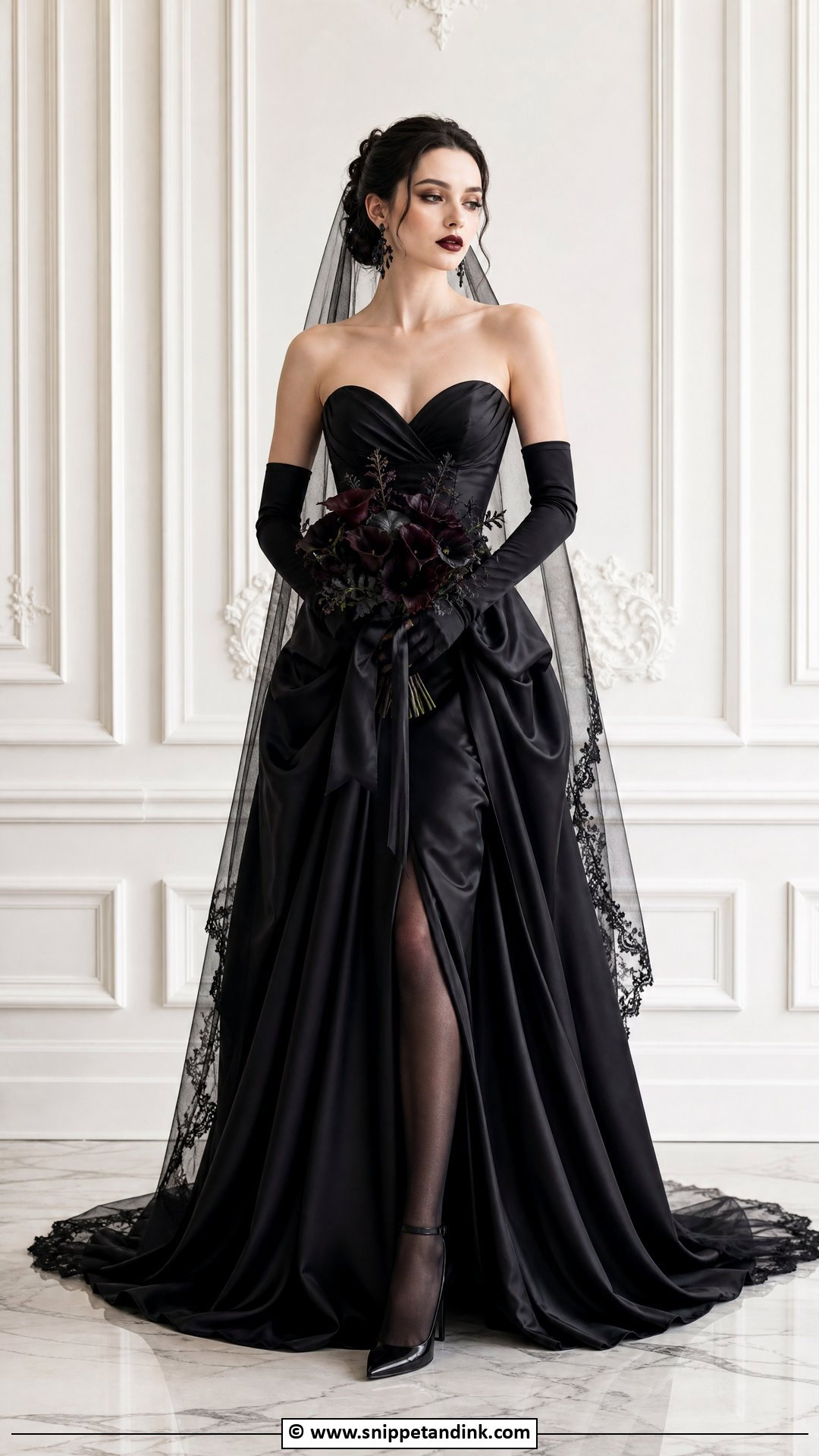 Gothic Wedding Dress With Gloves - Snippet and Ink - 35 Gothic Wedding Dress Ideas