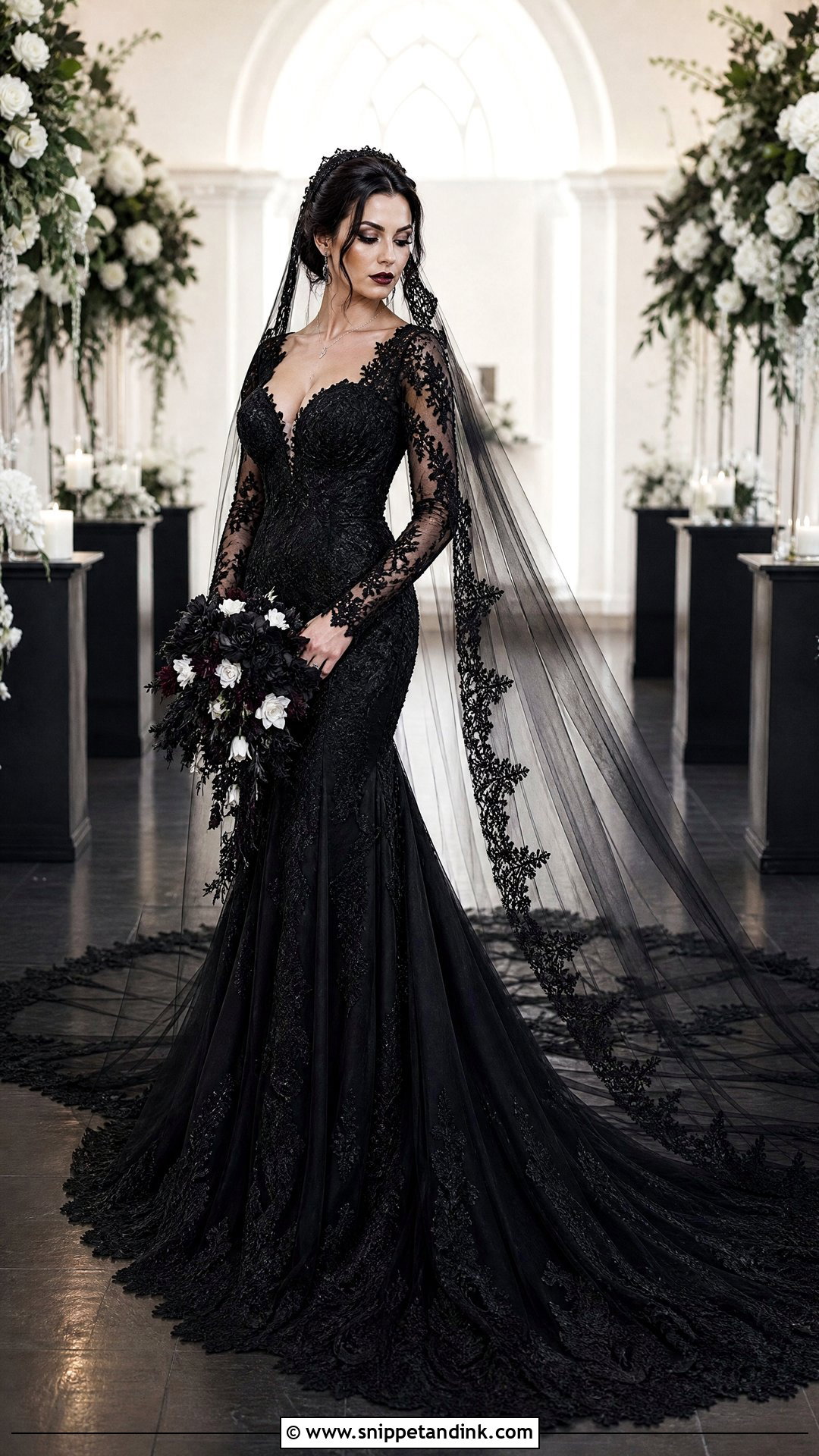 Gothic Wedding Dress With Train - Snippet and Ink - 25 Gothic Wedding Dresses