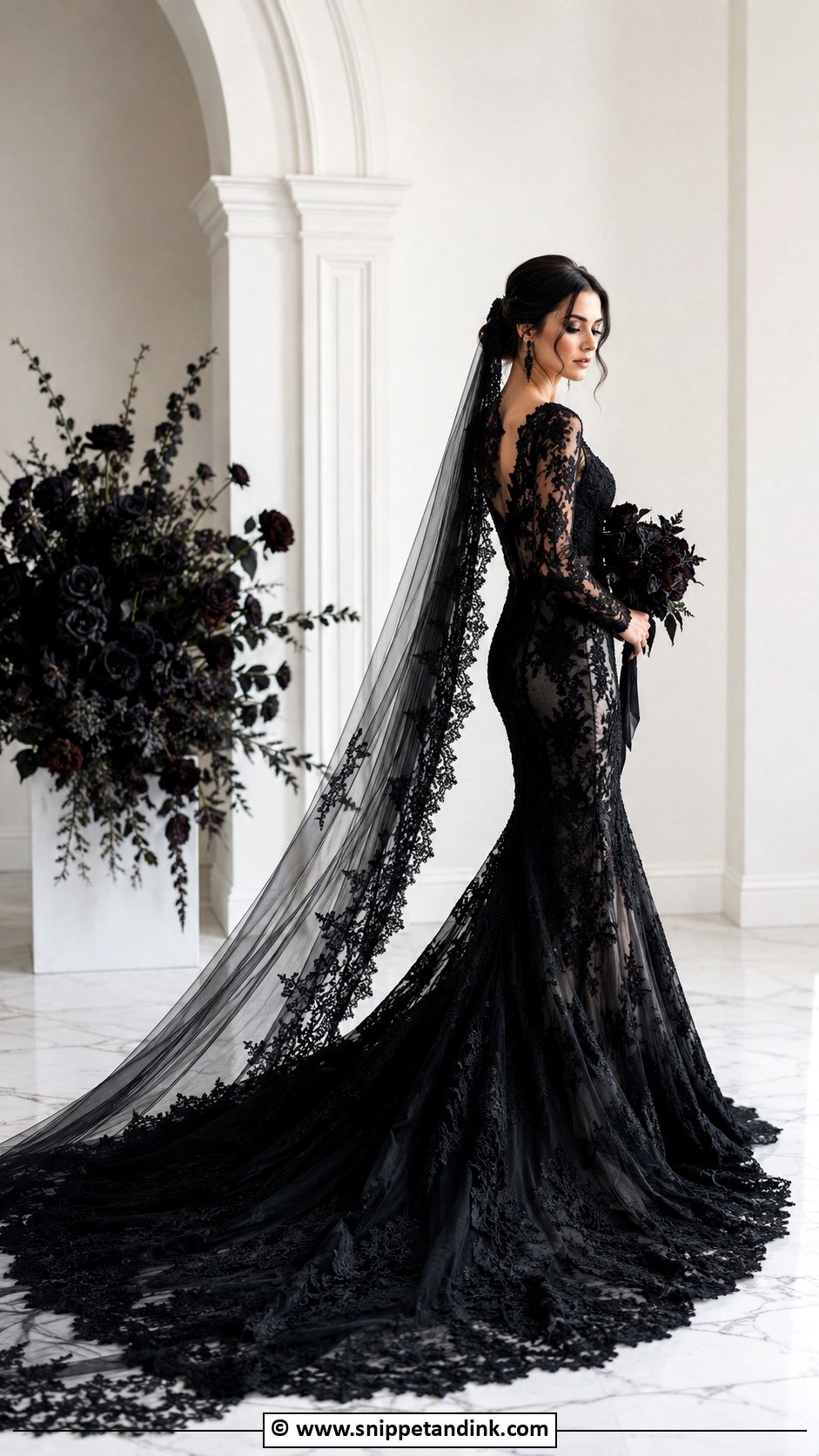 Gothic Wedding Dress With Train - Snippet and Ink - 25 Goth Wedding Dresses