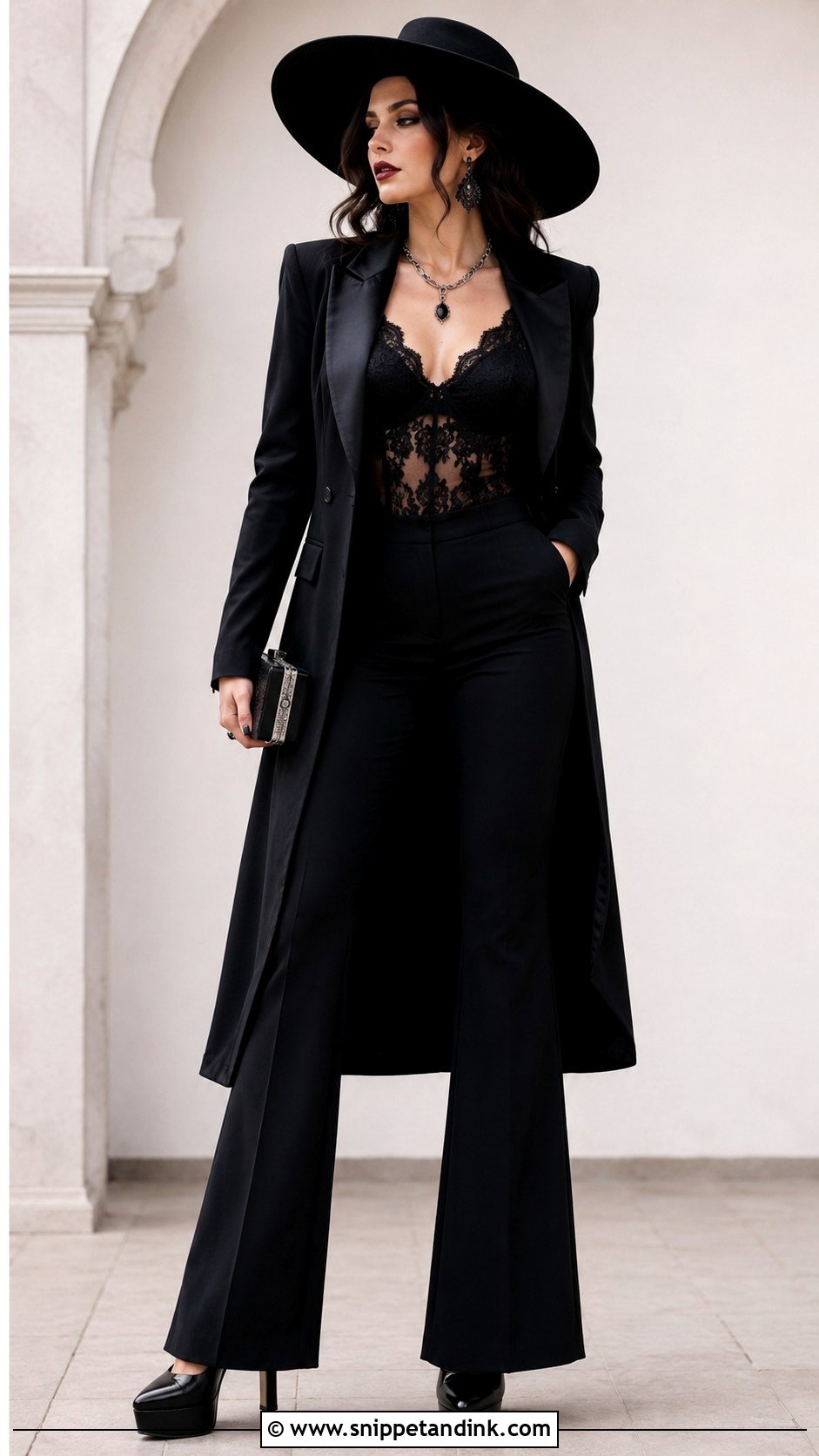 Gothic Wedding Suit With Flared Trousers - Snippet and Ink - 20 Gothic Wedding Suit Ideas