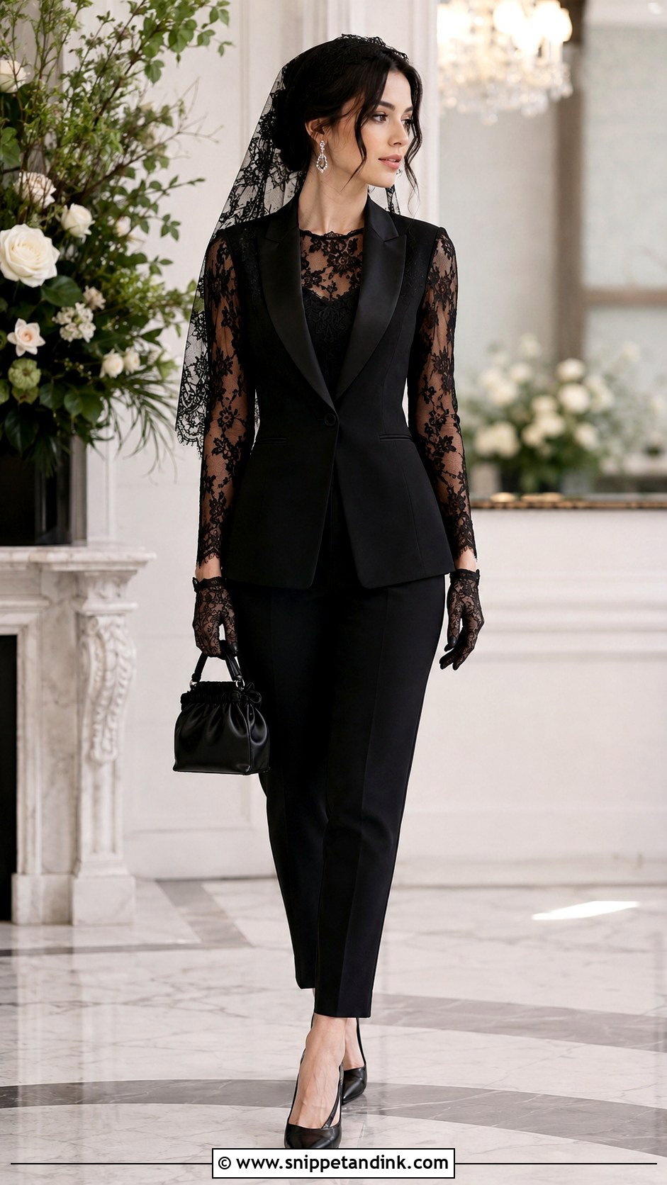 Gothic Wedding Suit With Lace Sleeves - Snippet and Ink - 20 Gothic Wedding Suit Ideas