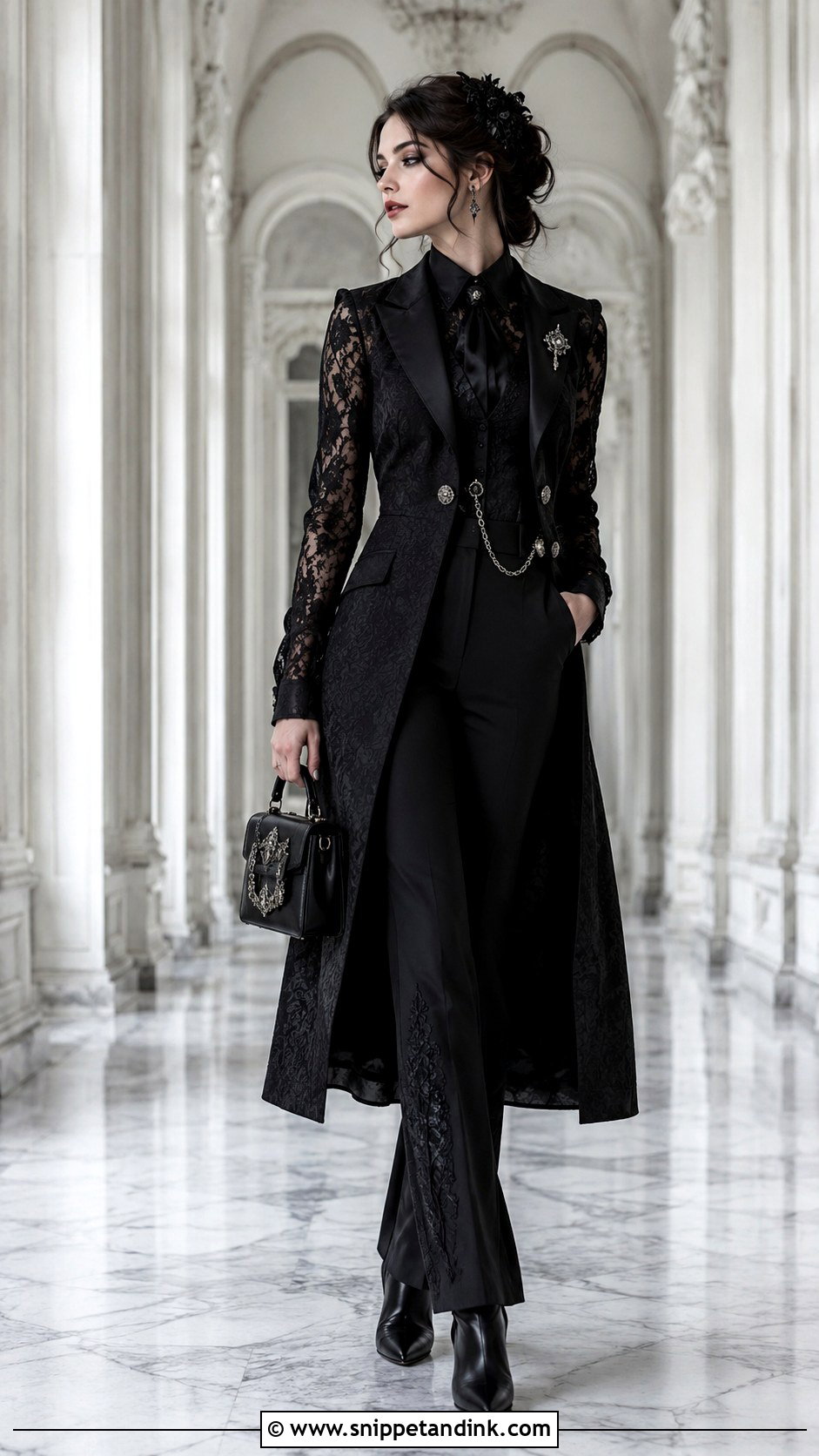 Gothic Wedding Suit With Long Vest - Snippet and Ink - 20 Gothic Wedding Suit Ideas