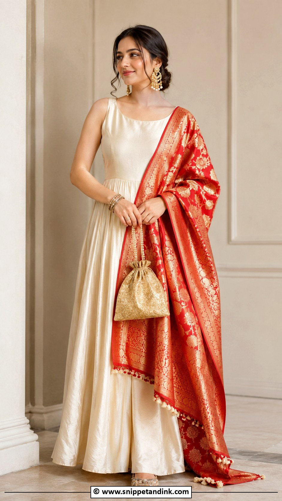 Gown With Banarasi Dupatta - Snippet and Ink - 30 Gown with Dupatta Ideas