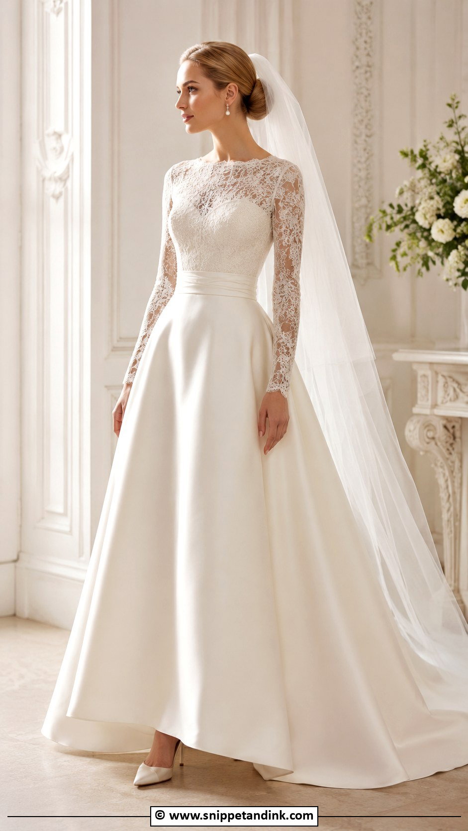 Grace Kelly Bateau Neck Wedding Dress - Snippet and Ink - 30 Grace Kelly Wedding Dress Ideas