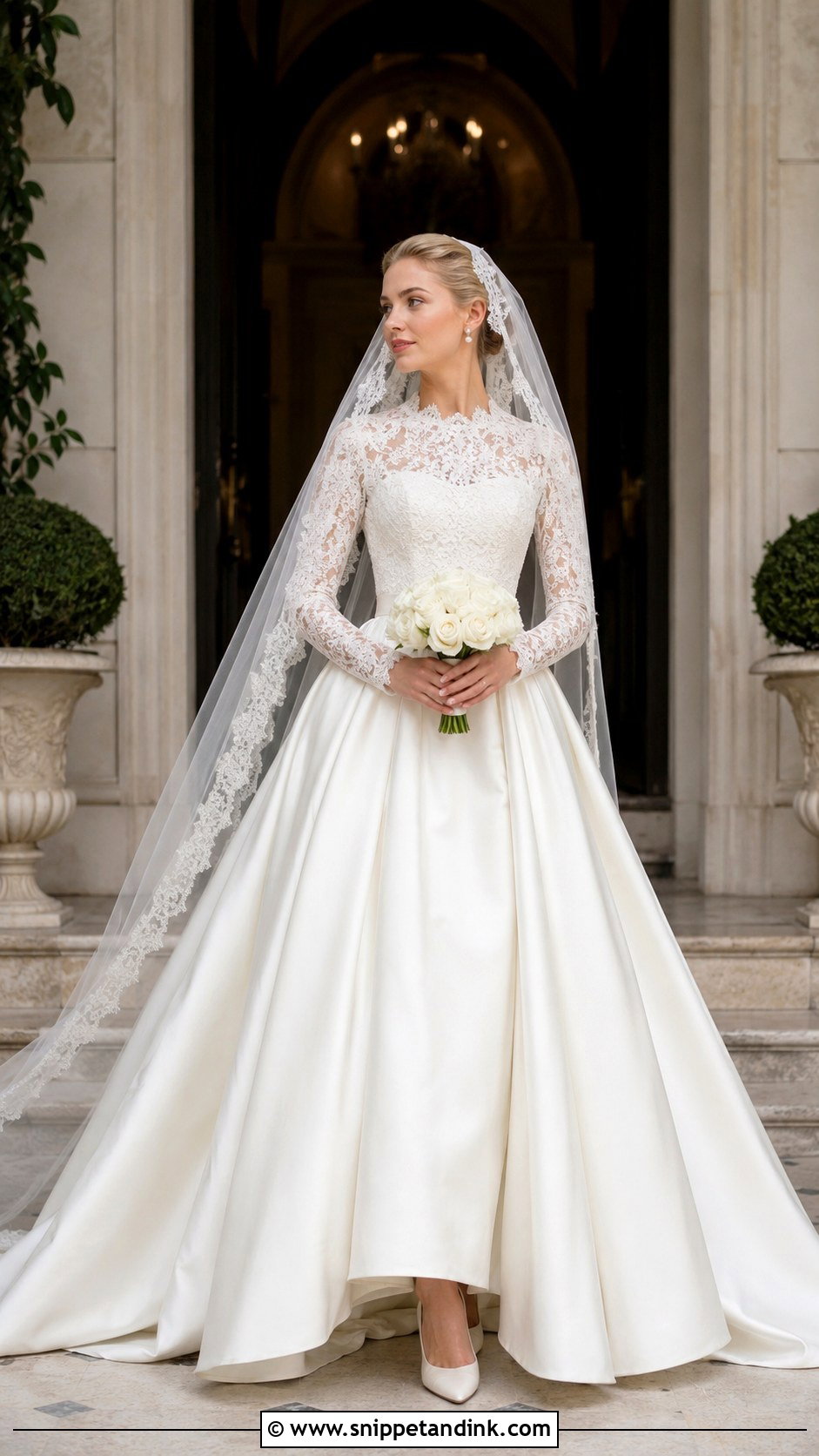 Grace Kelly Inspired Wedding Dress - Snippet and Ink - 20 Lilly Collin’s Wedding Dress Ideas
