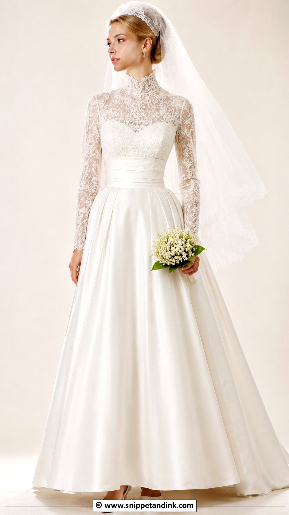 Grace Kelly Lace Collar Wedding Dress - Snippet and Ink - 30 Grace Kelly Wedding Dress Ideas