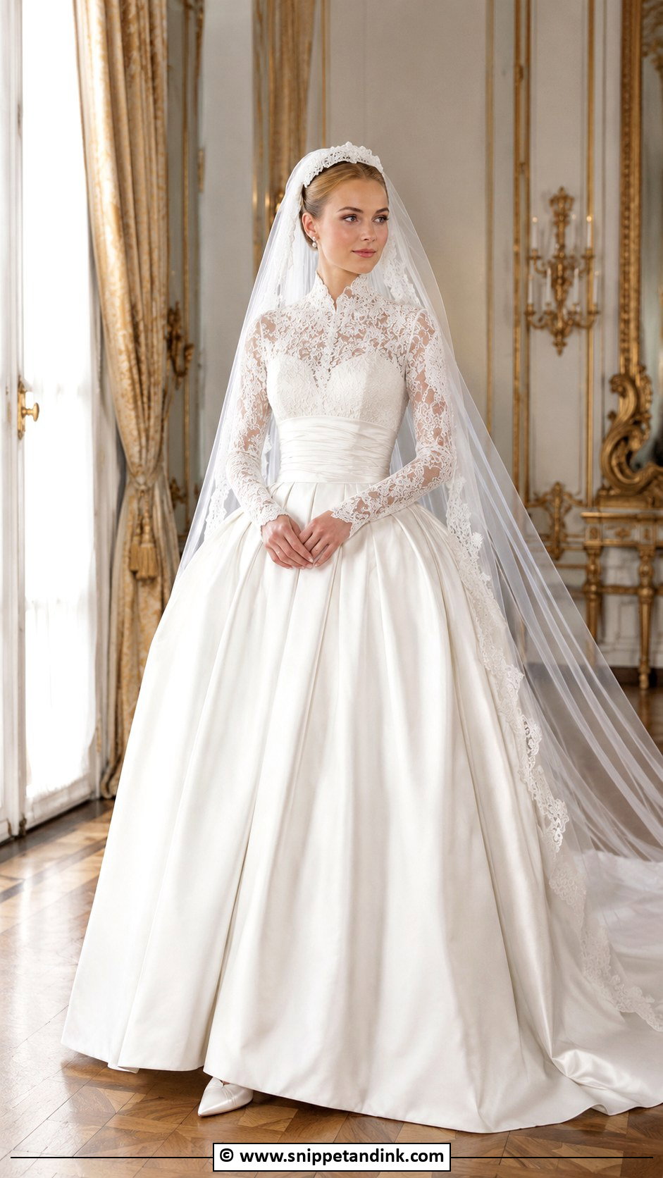 Grace Kelly Long Sleeve Ball Gown Wedding Dress - Snippet and Ink - 30 Grace Kelly Wedding Dress Ideas