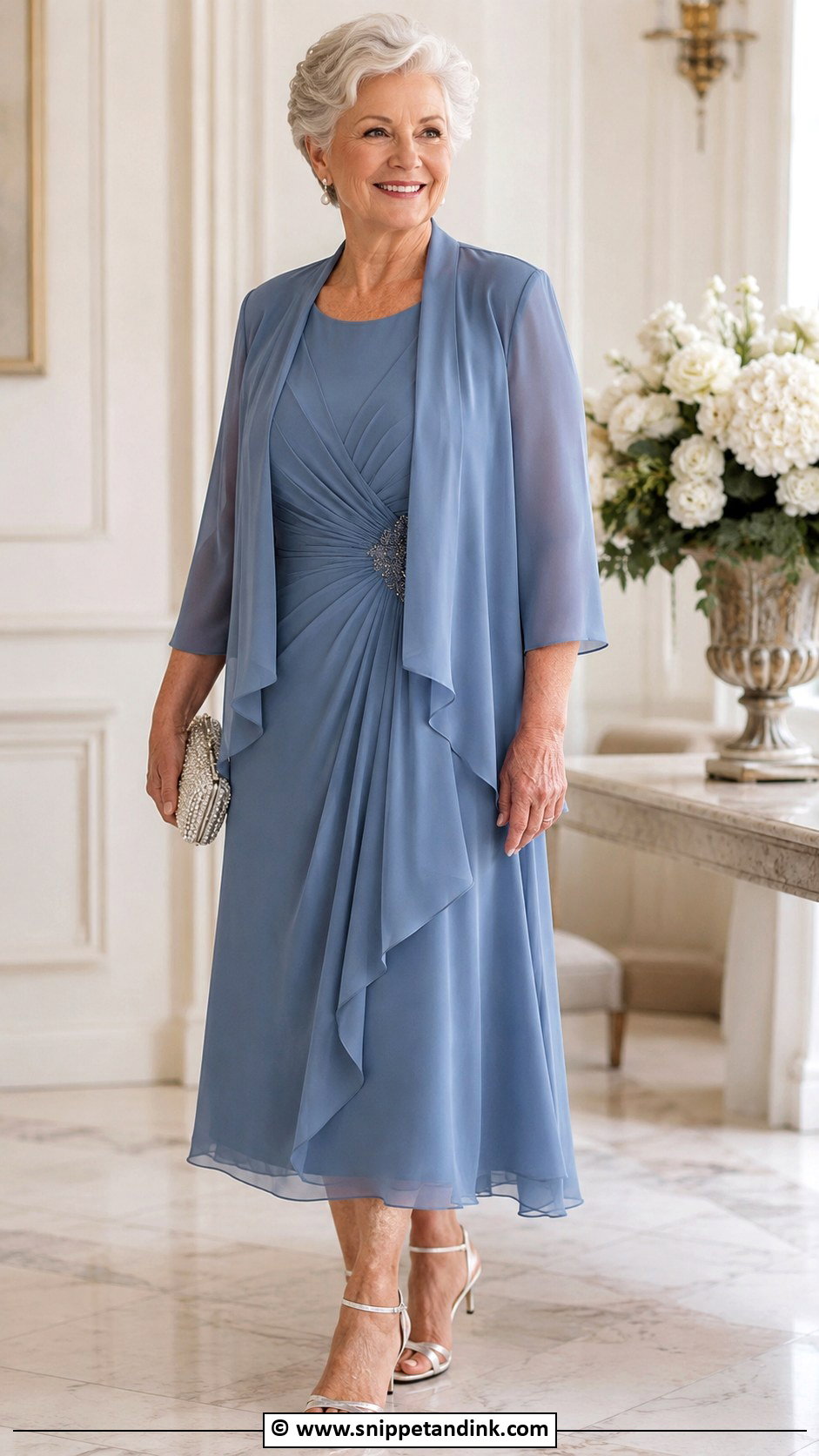Grandma Chiffon Dress With Jacket - Snippet and Ink - 25 Grandma Dress for Wedding Ideas
