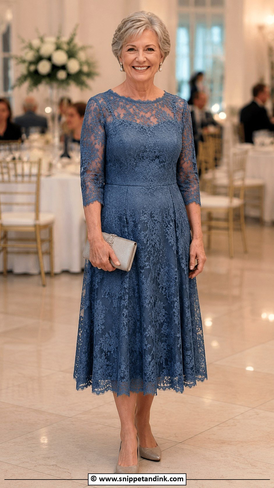 Grandmother Wedding Outfit With A Line Dress - Snippet and Ink - 30 Grandmother Wedding Outfit Ideas