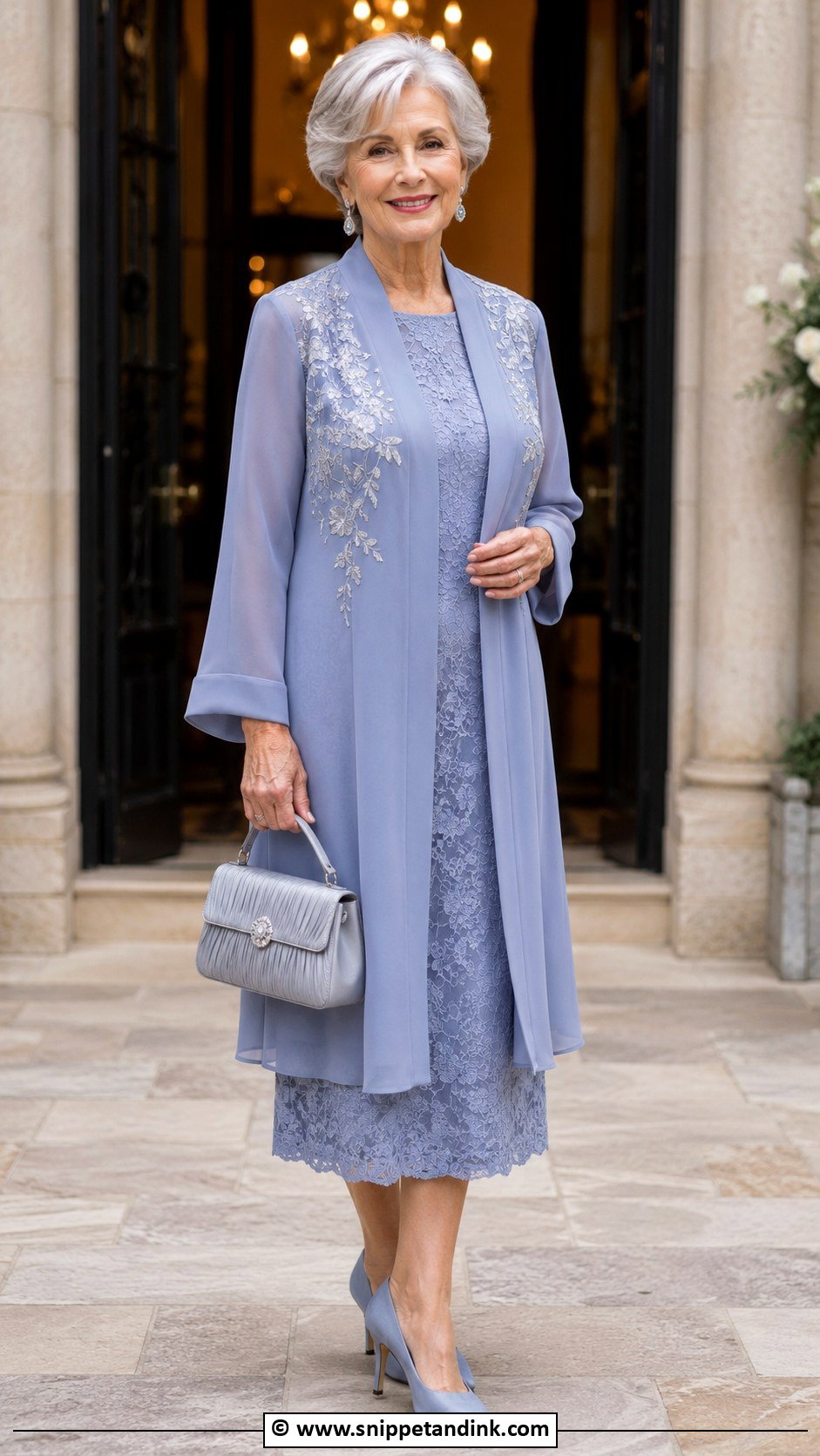 Grandmother Wedding Outfit With Dress And Coat - Snippet and Ink - 30 Grandmother Wedding Outfit Ideas