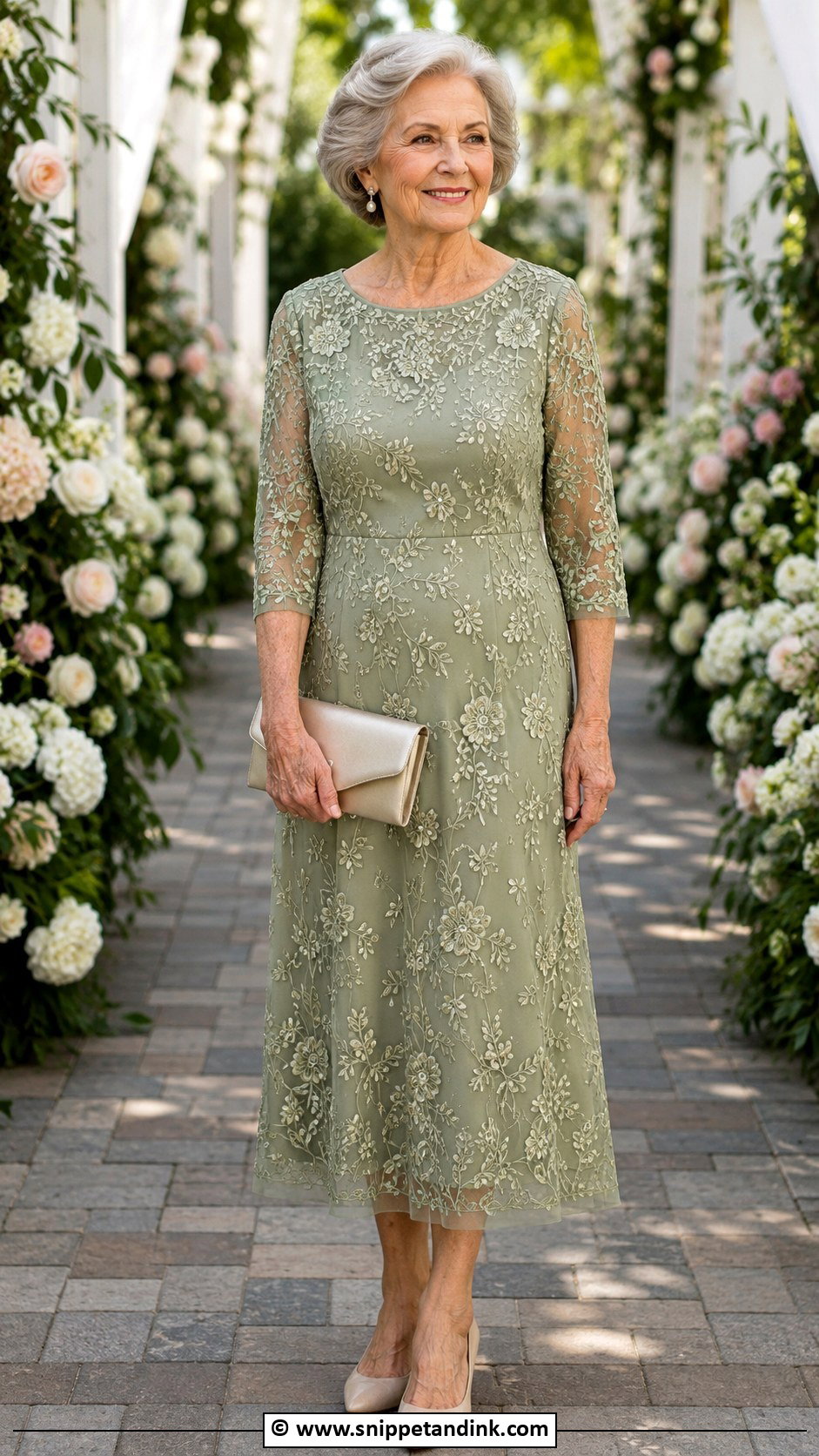 Grandmother Wedding Outfit With Embroidered Dress - Snippet and Ink - 30 Grandmother Wedding Outfit Ideas