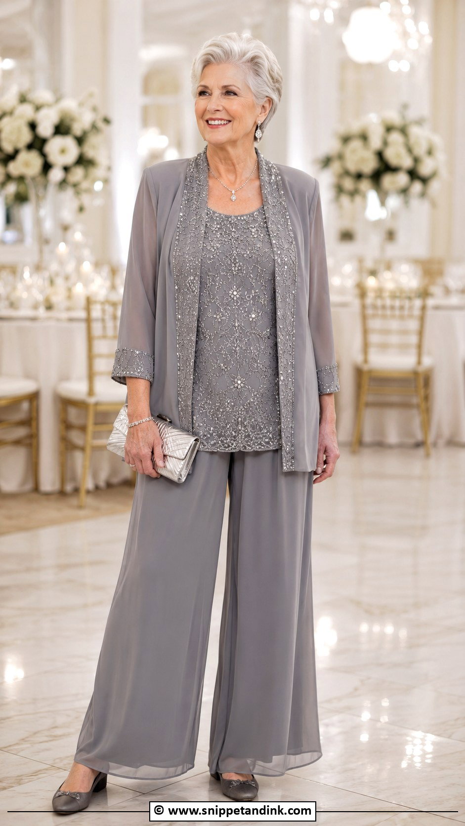 Grandmother Wedding Outfit With Wide Leg Pants - Snippet and Ink - 30 Grandmother Wedding Outfit Ideas