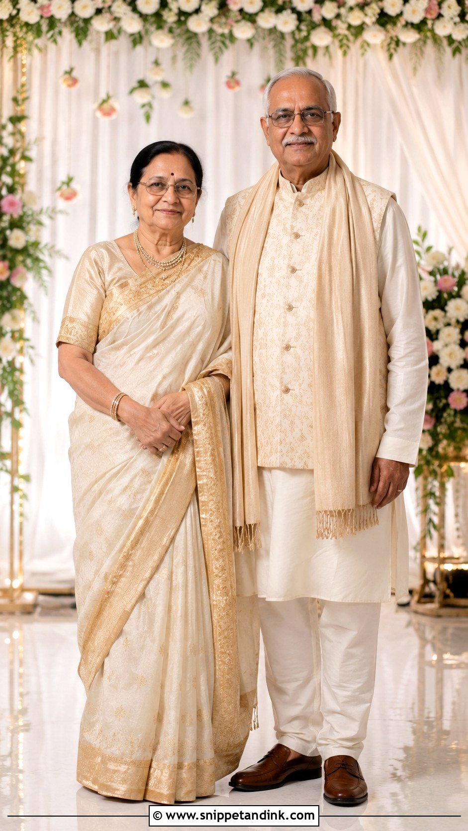 Grandparents Indian Wedding Family Outfits - Snippet and Ink - 25 Indian Wedding Family Matching Outfits