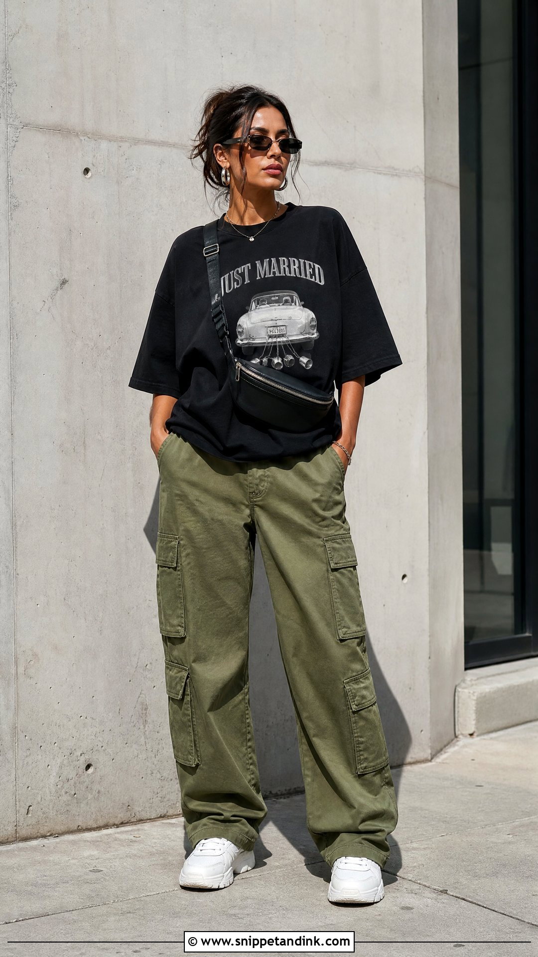 Graphic Just Married Shirt With Cargo Pants - Snippet and Ink - 20 Just Married Shirts Ideas
