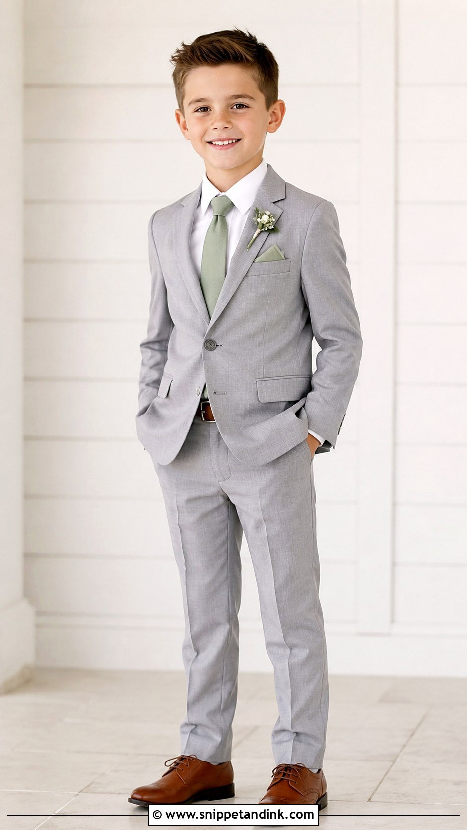 Gray Boys Suit Wedding Outfit - Snippet and Ink - 25 Kids Wedding Outfits Boys