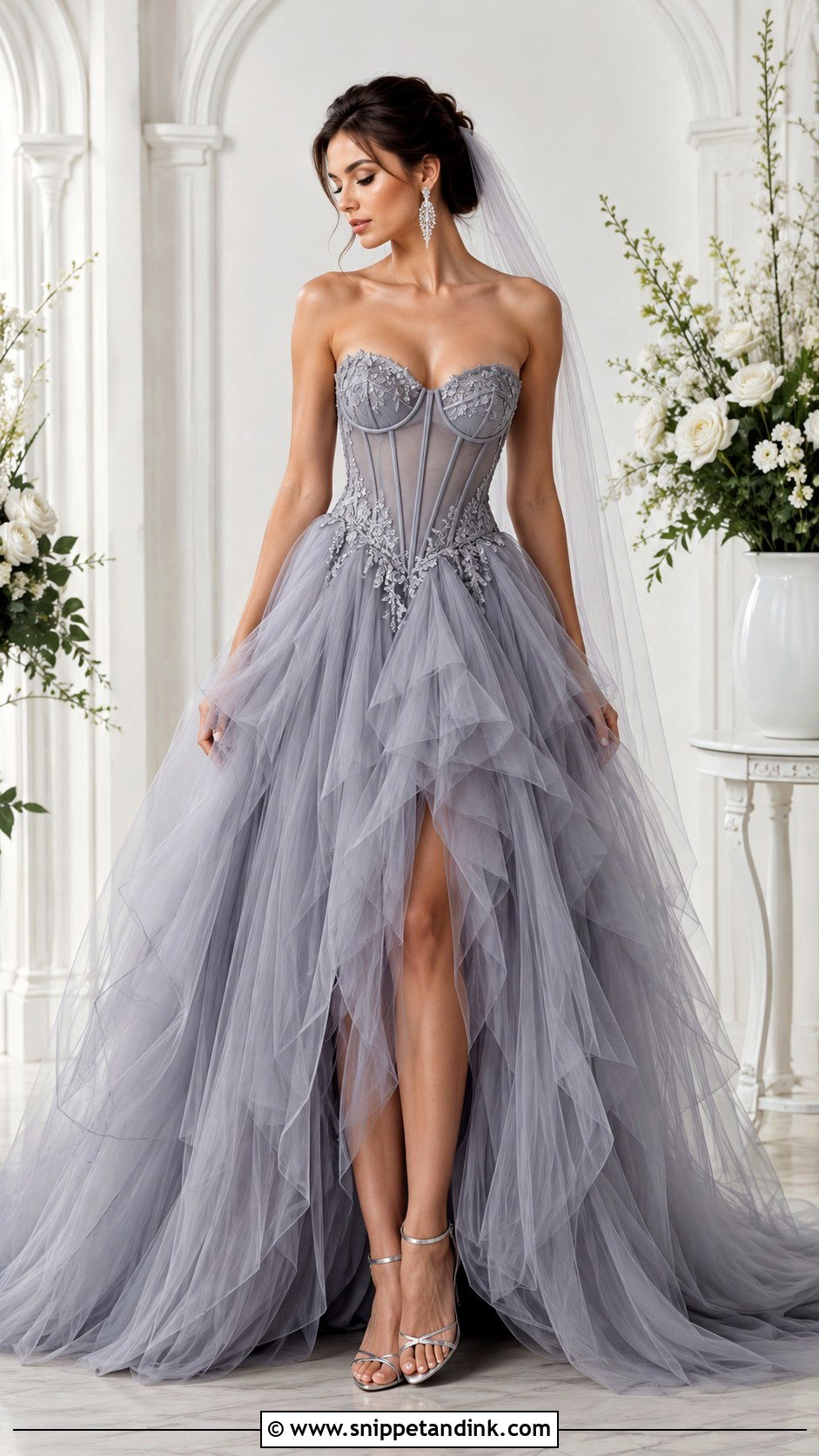 Gray Corset Wedding Dress - Snippet and Ink - 25 Gray Wedding Dress Ideas