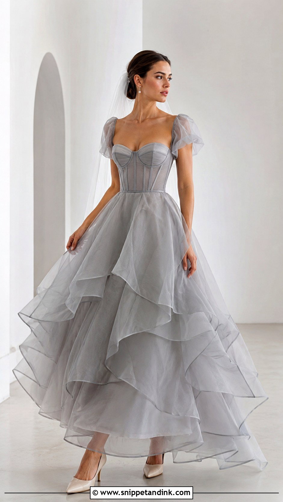 Gray Organza Wedding Dress - Snippet and Ink - 25 Gray Wedding Dress Ideas