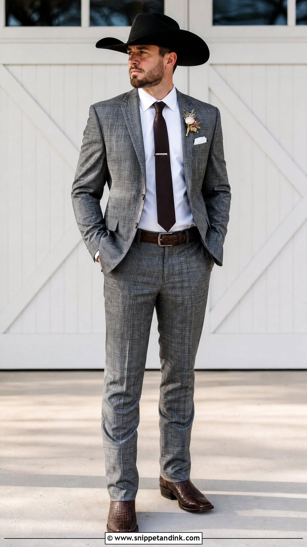Gray Plaid Western Wedding Suit - Snippet and Ink - 20 Western Wedding Suit Ideas