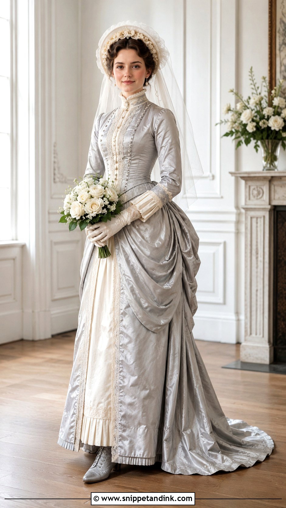 Gray Silk 1880s Wedding Dress - Snippet and Ink - 20 1880s Wedding Dress Ideas