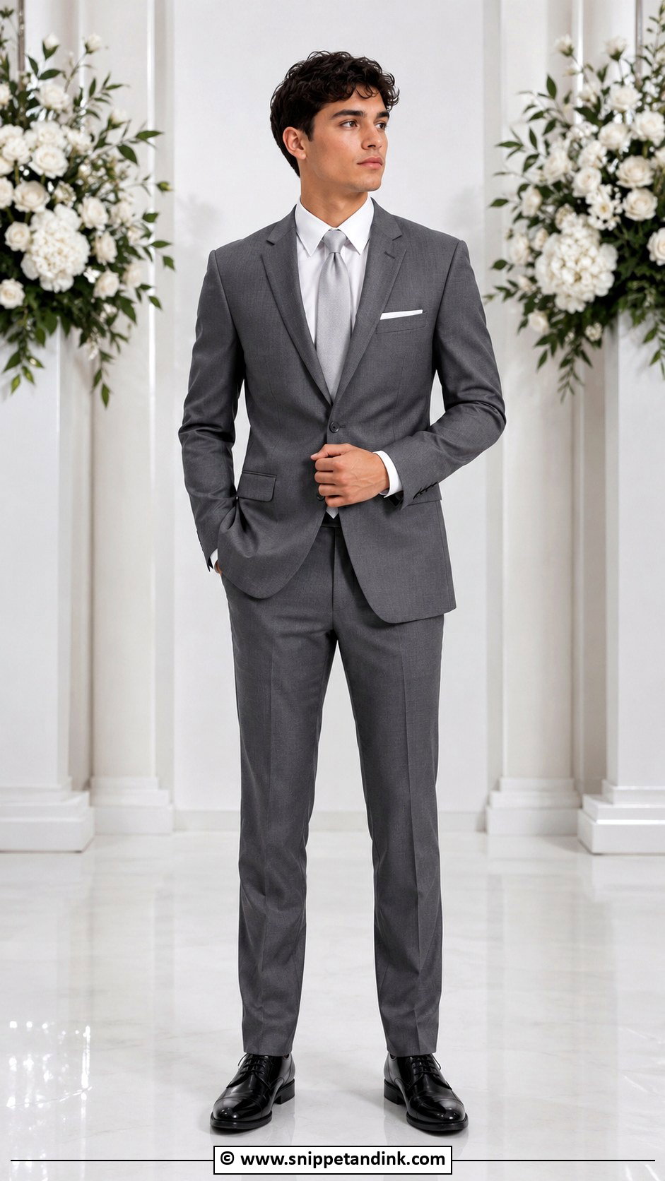 Gray Suit Chambelanes Outfit - Snippet and Ink - 25 Chambelanes Outfits