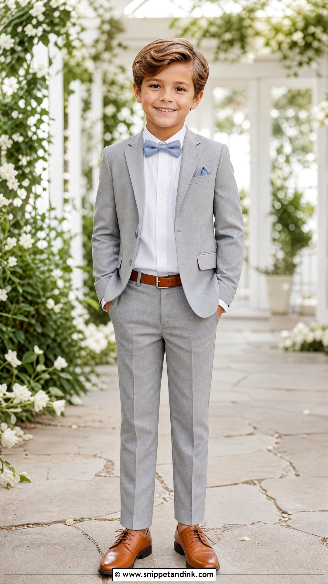 Gray Suit Wedding Outfit for Boys - Snippet and Ink - 20 Wedding Outfit for Boys Kids Ideas