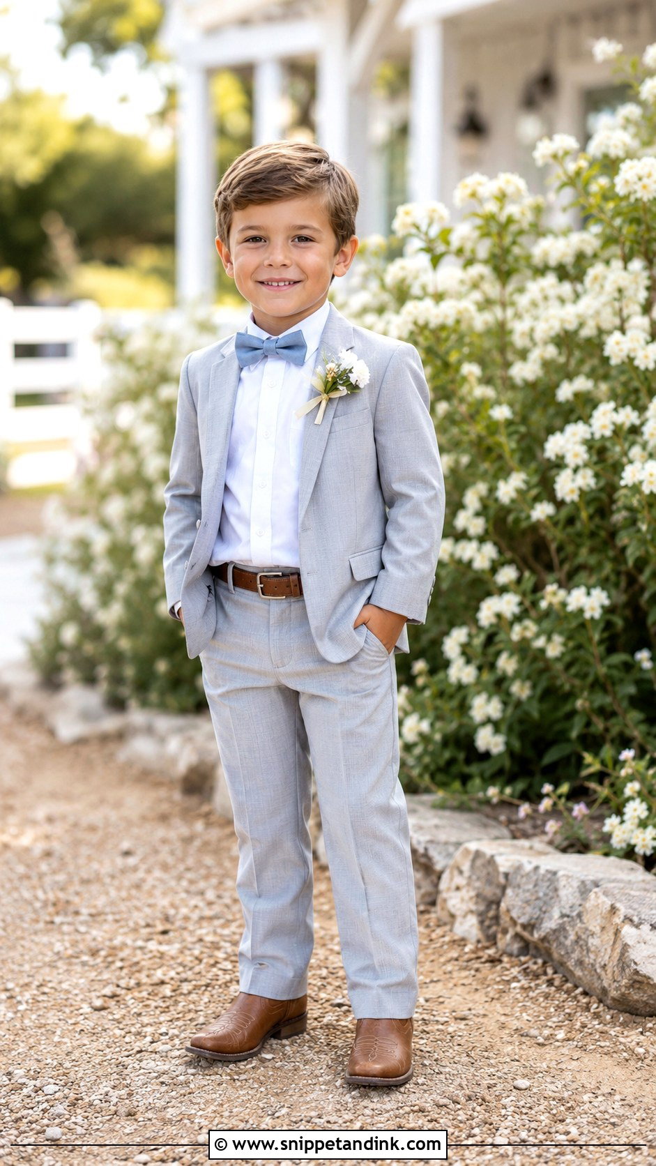 Gray Suit Western Ring Bearer Outfit - Snippet and Ink - 20 Western Ring Bearer Outfit Ideas