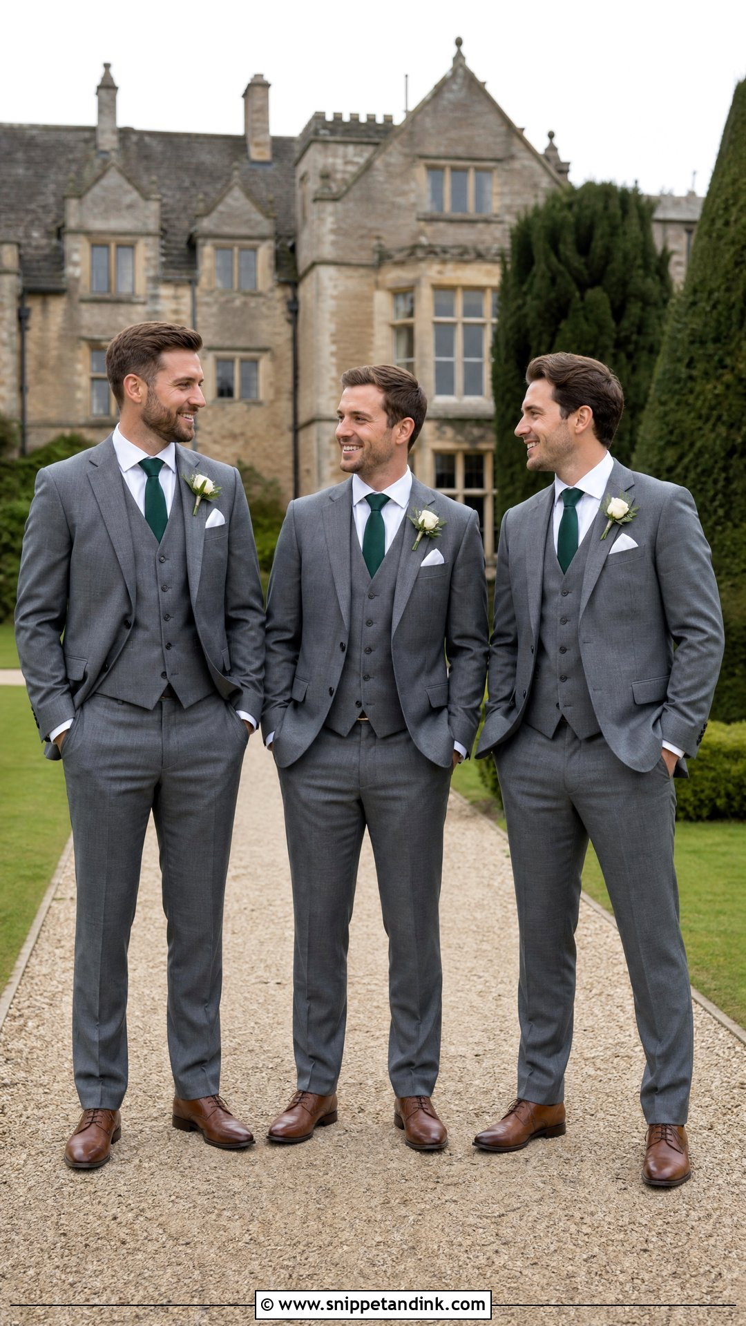 Gray Three Piece Groomsman Suit - Snippet and Ink - 25 Groomsman Attire Ideas