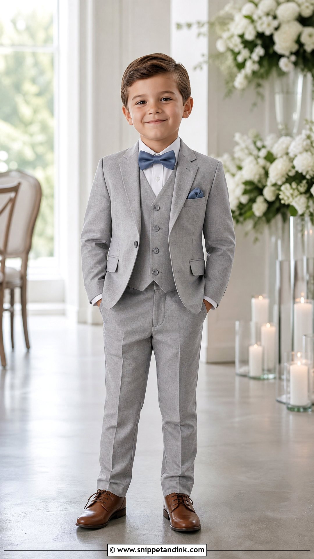 Gray Three Piece Ring Bearer Outfit - Snippet and Ink - 20 Ringbearers Outfits