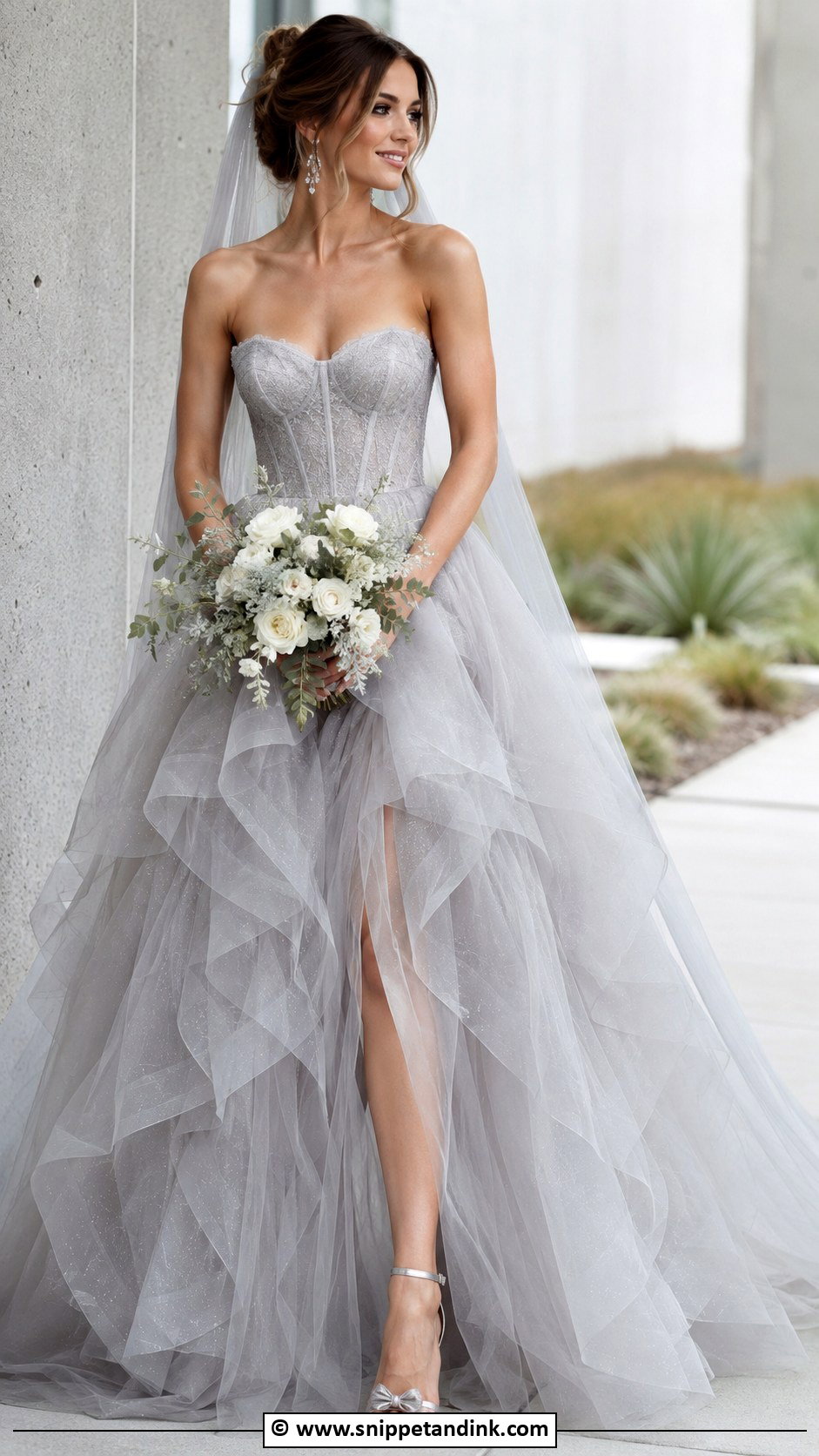 Gray Tulle Wedding Dress - Snippet and Ink - 30 Mystical Wedding Dress Ideas