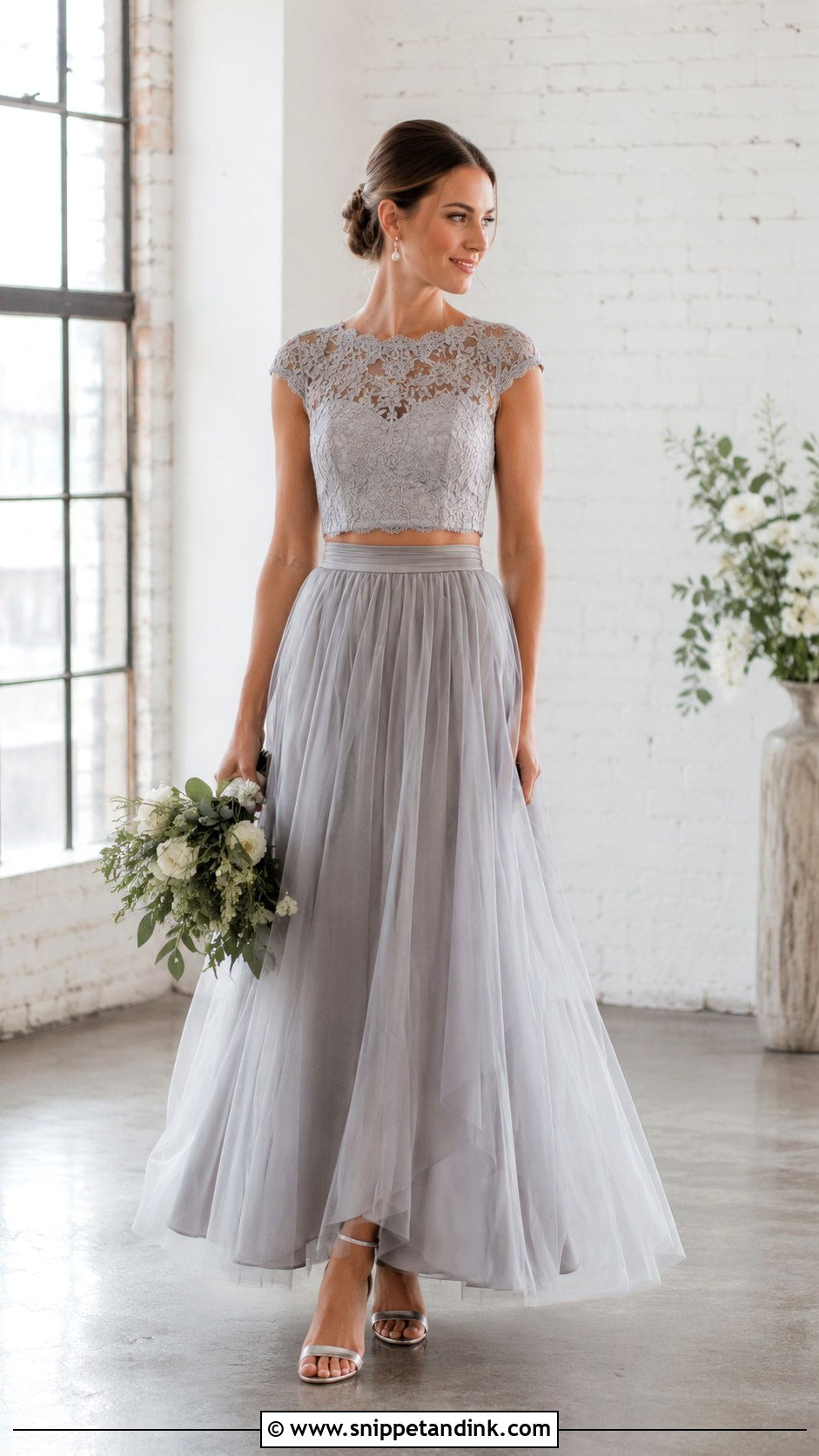 Gray Two Piece Wedding Dress - Snippet and Ink - 25 Gray Wedding Dress Ideas