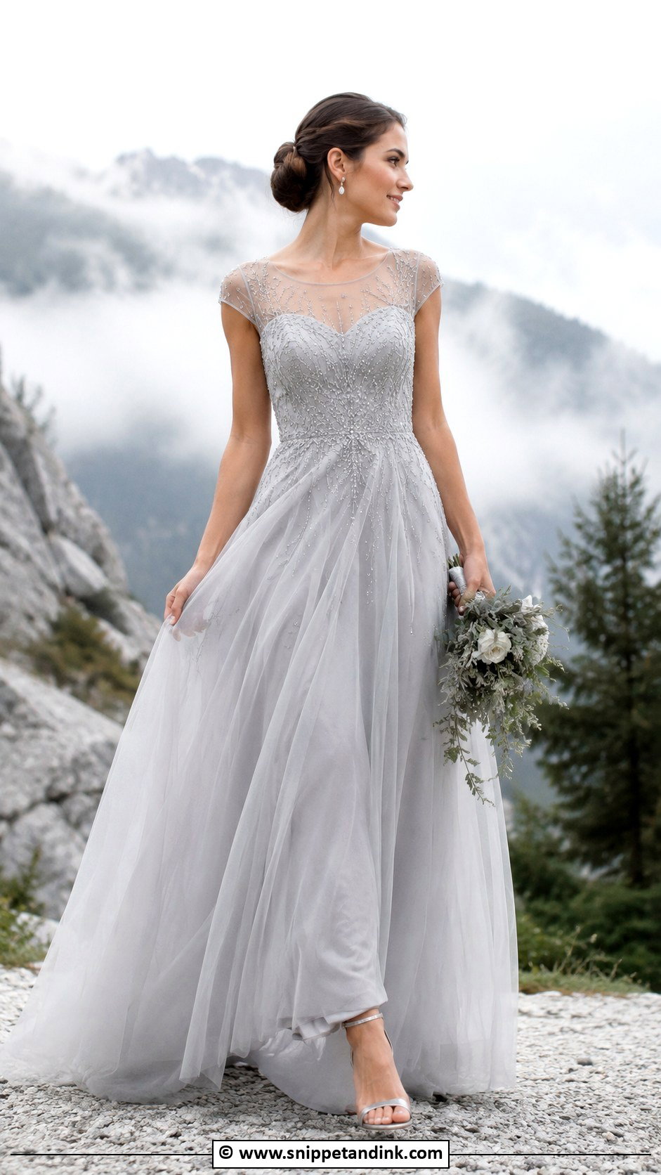 Gray Wedding Dress - Snippet and Ink - 30 Colored Wedding Dresses