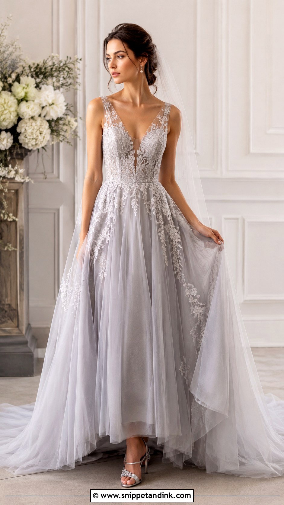 Gray Wedding Dress - Snippet and Ink - 30 Non White Wedding Dress Ideas