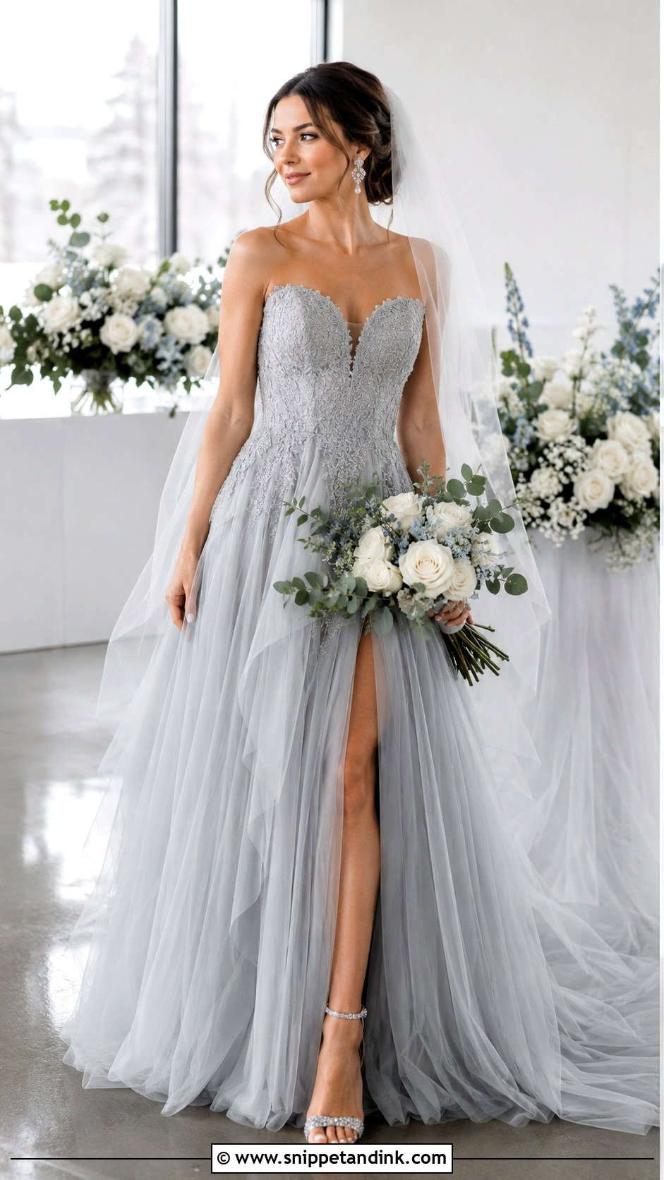 Gray Wedding Gown - Snippet and Ink - 25 Colored Wedding Gowns