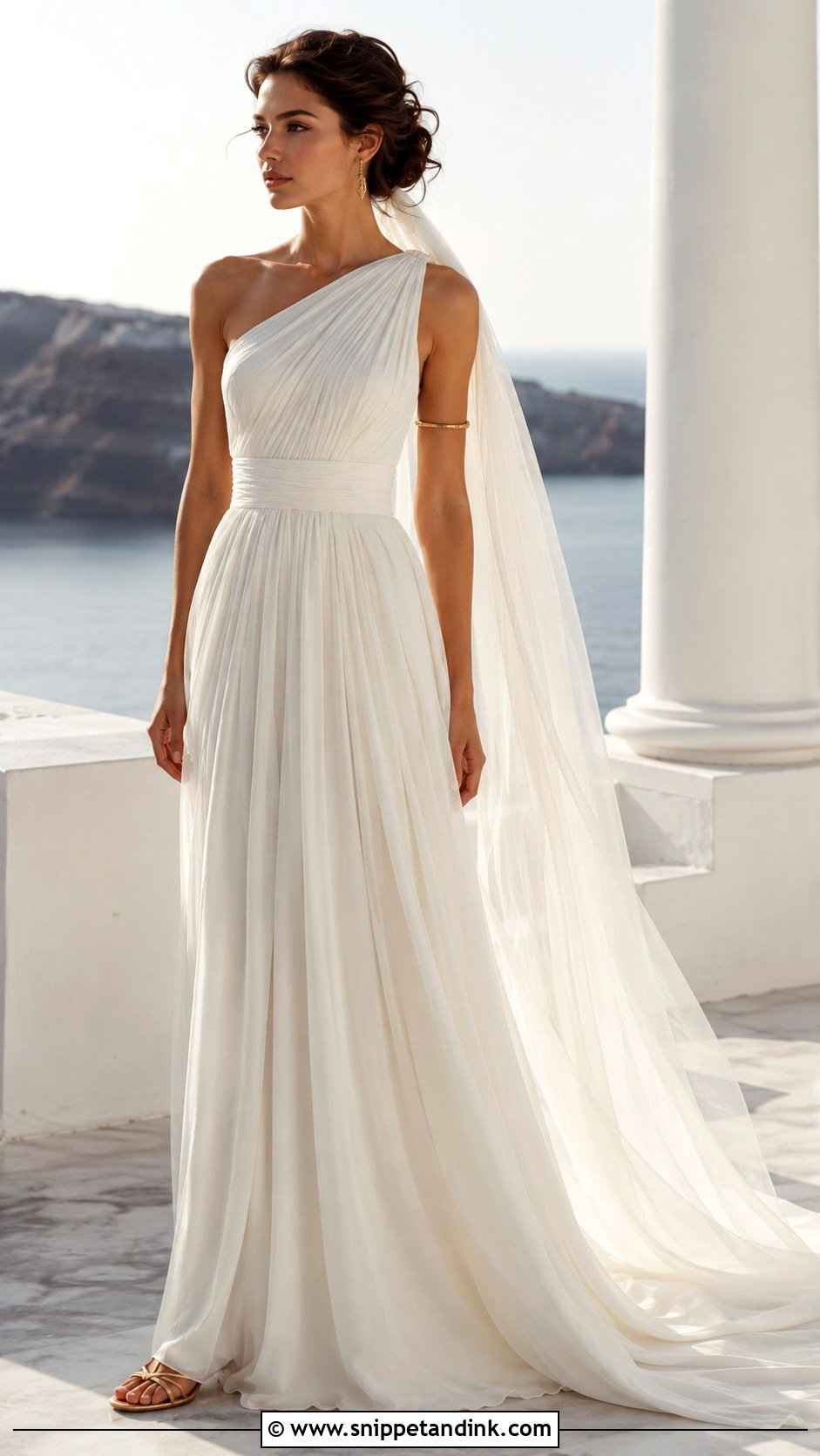 Grecian Draped Wedding Dress - Snippet and Ink - 20 Loose Wedding Dress Ideas