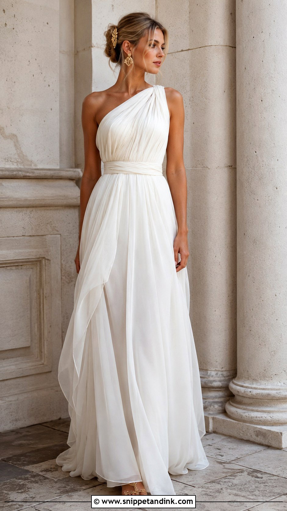 Grecian Draped Wedding Dress - Snippet and Ink - 20 Draping Wedding Dress Ideas
