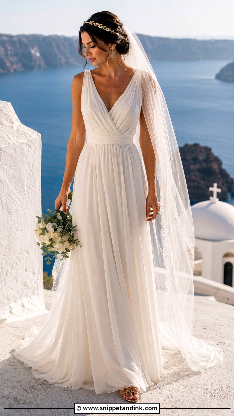 Grecian Draped Wedding Dress - Snippet and Ink - 20 Mediterranean Wedding Dress Ideas