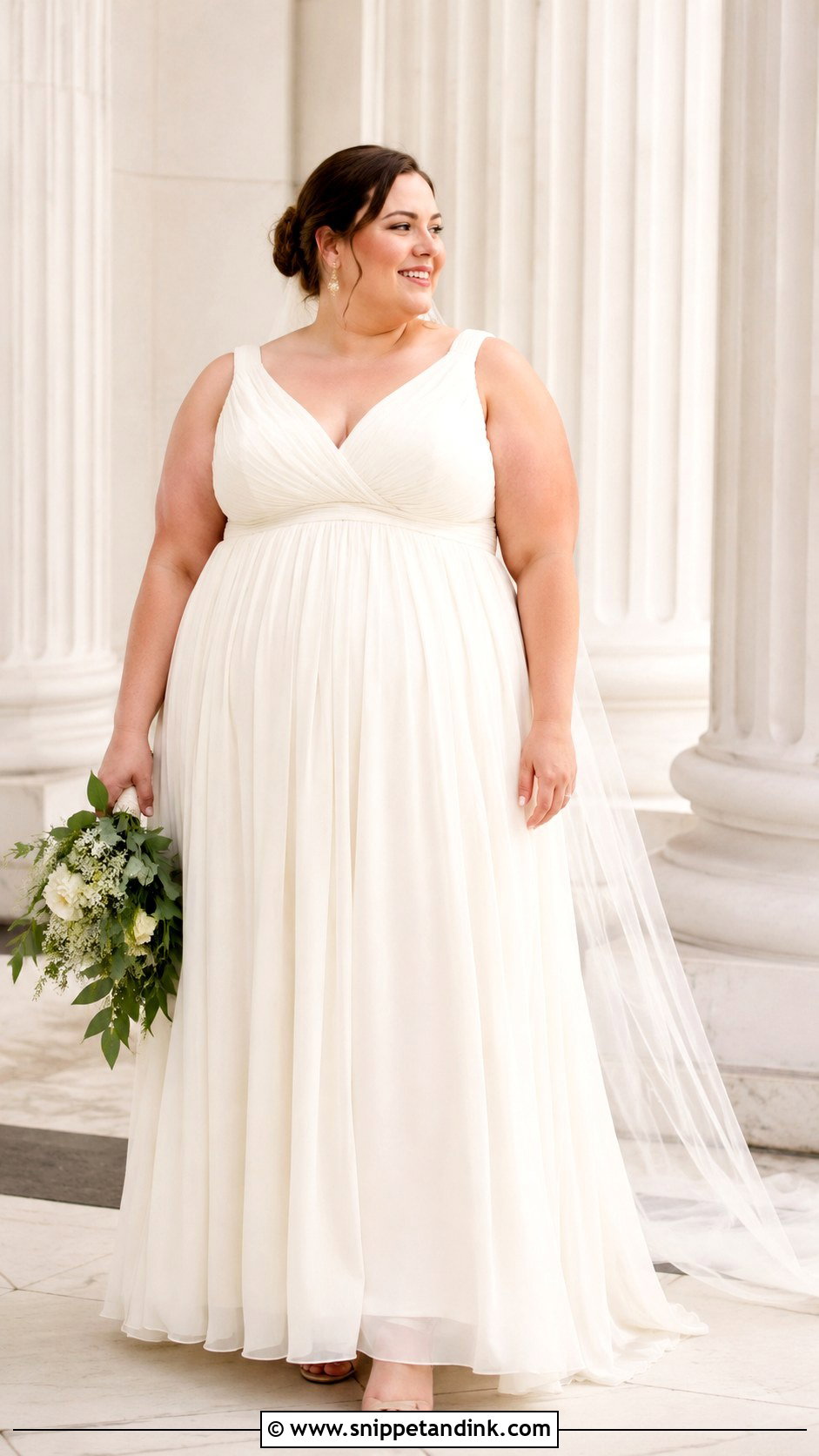 Grecian Empire Waist Wedding Dress - Snippet and Ink - 20 Apple Shape Wedding Dress Ideas