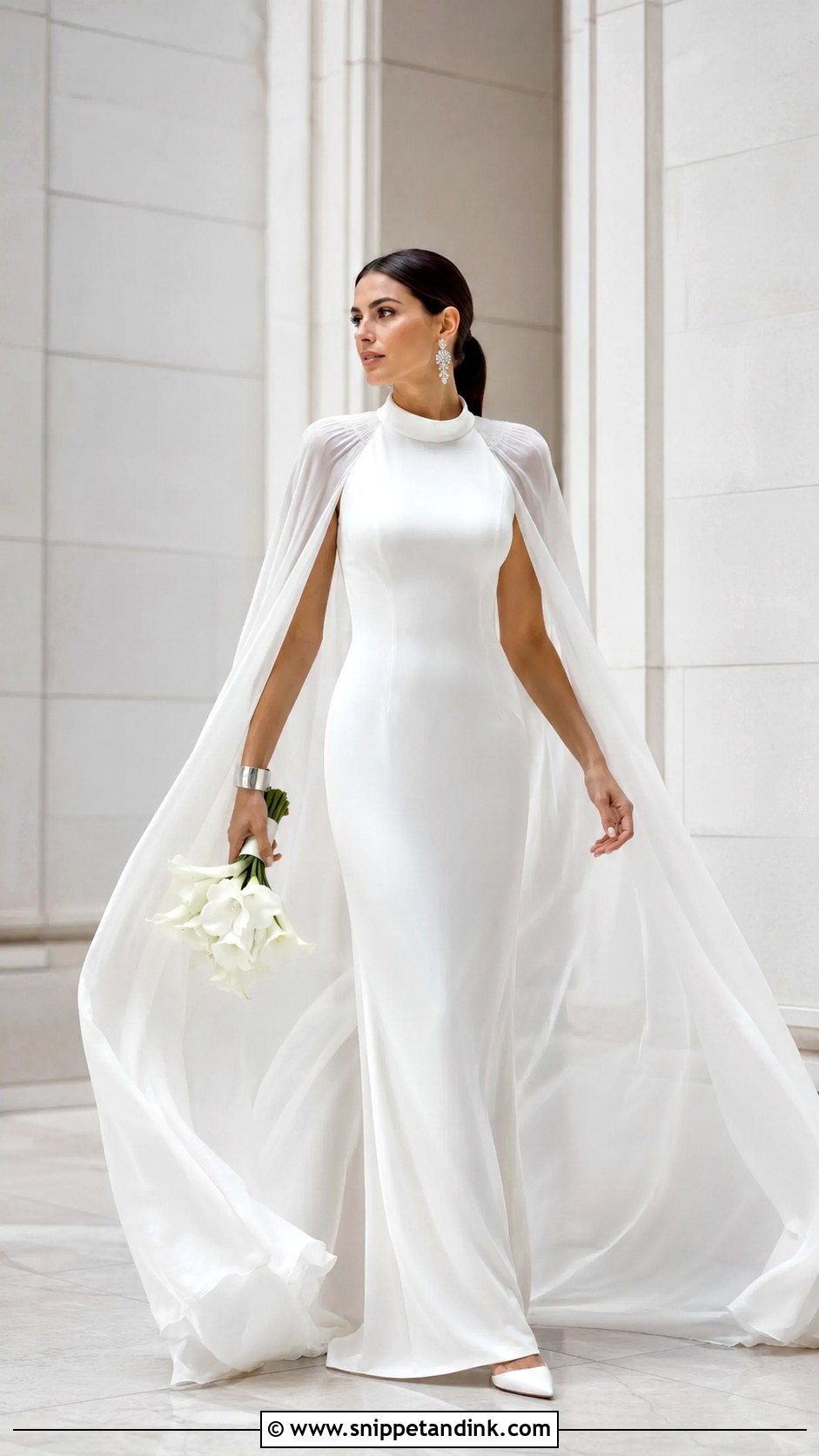 Grecian Wedding Dress With Cape - Snippet and Ink - 20 Grecian Style Wedding Dress Ideas