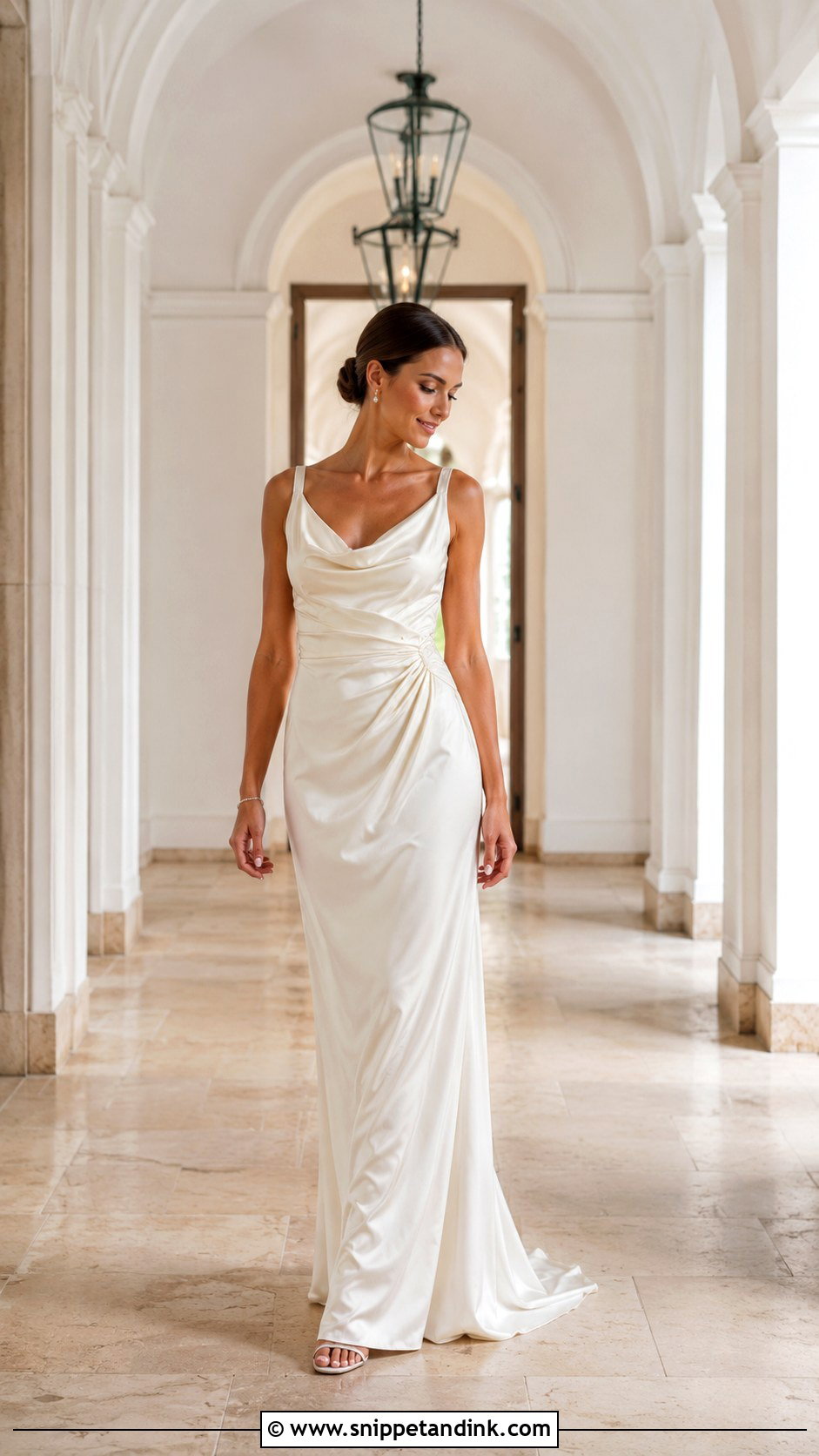 Grecian Wedding Dress With Cowl Neck - Snippet and Ink - 25 Grecian Wedding Dress Ideas