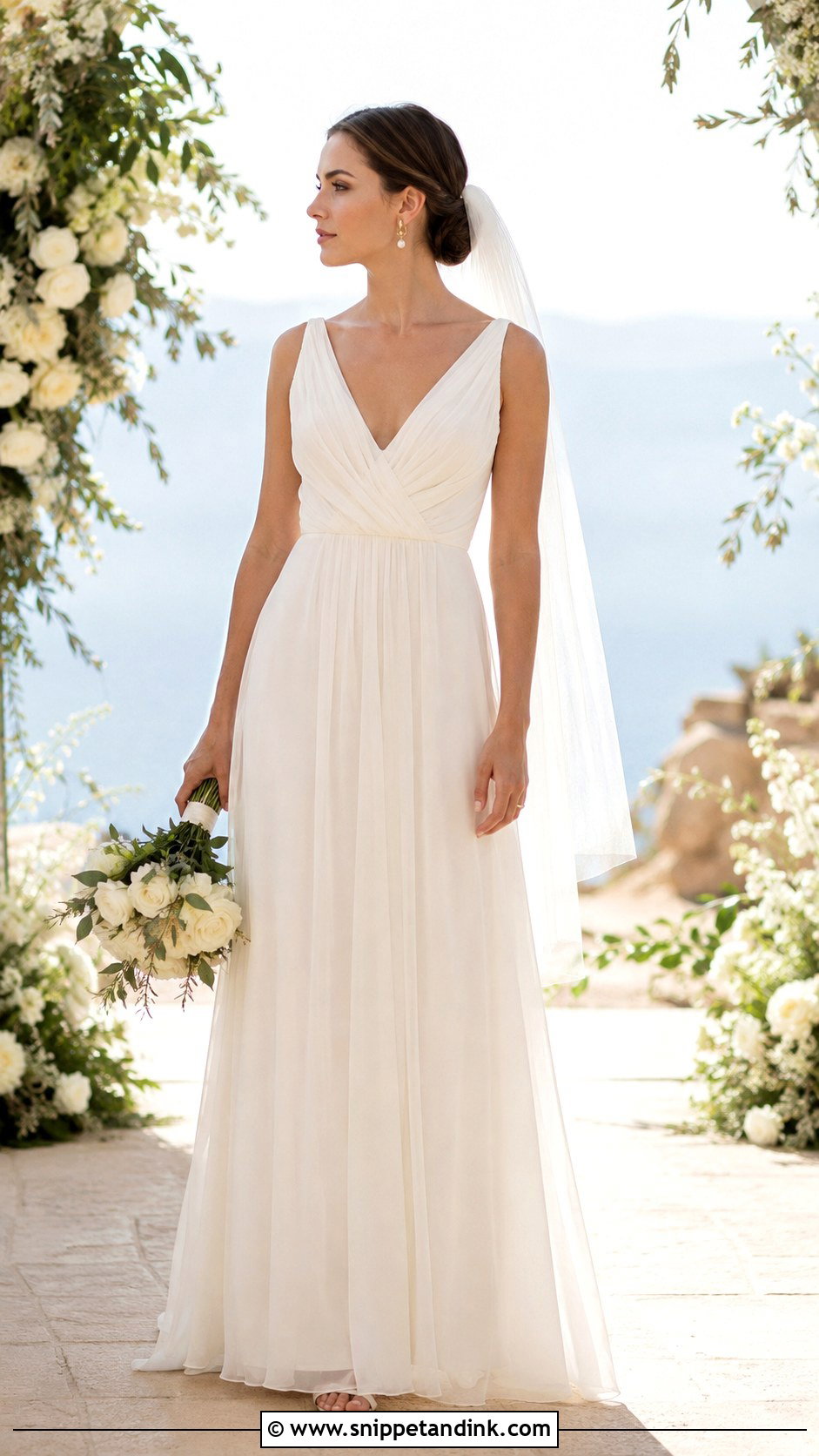 Grecian Wedding Dress With Veil - Snippet and Ink - 25 Grecian Wedding Dress Ideas
