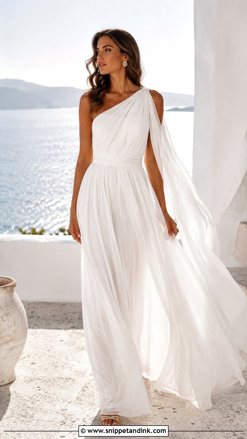 Greek Chiffon Wedding Dress - Snippet and Ink - 25 European Wedding Dresses