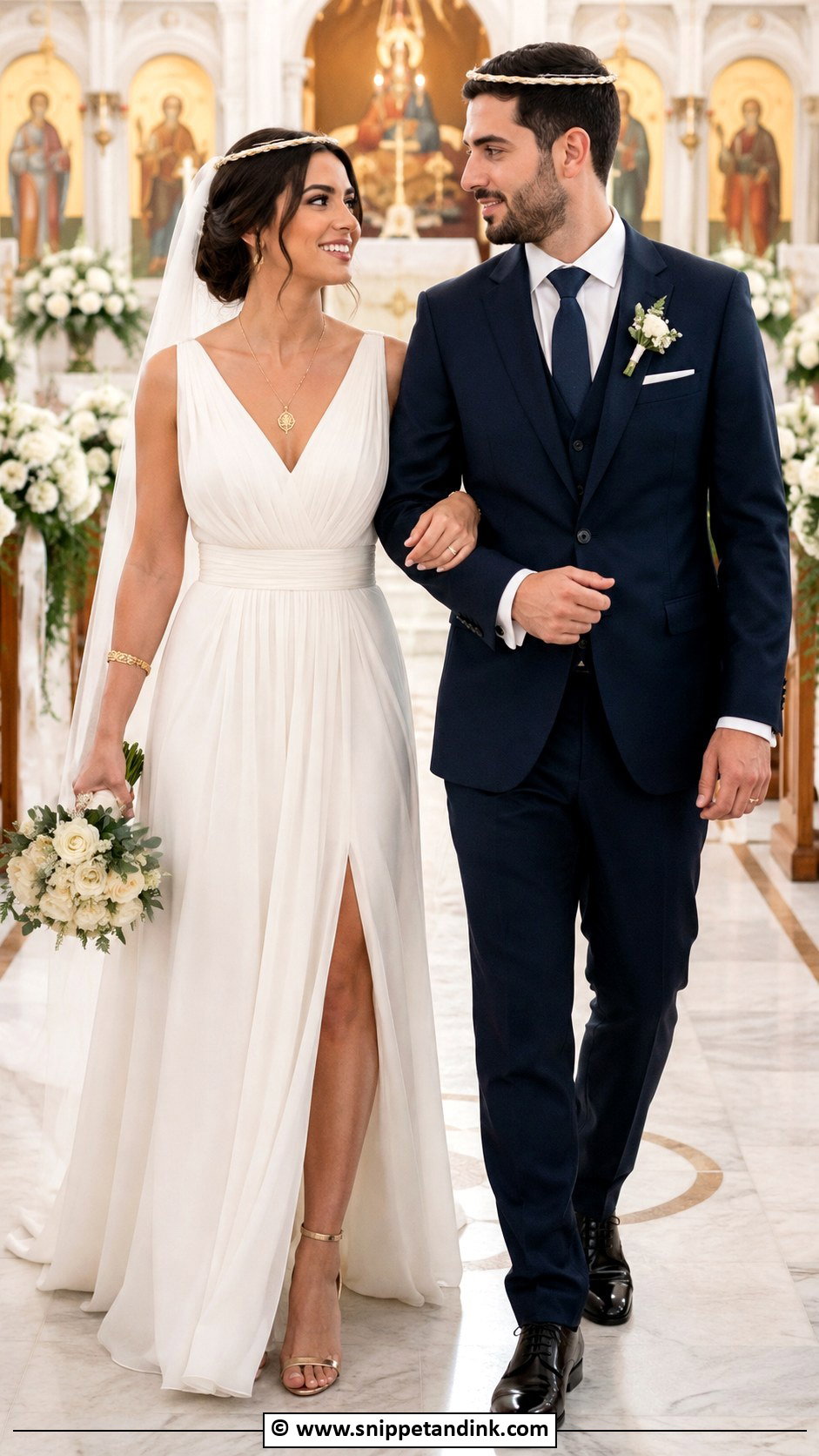 Greek Wedding Crown Attire - Snippet and Ink - 35 Traditional Wedding Attire Ideas