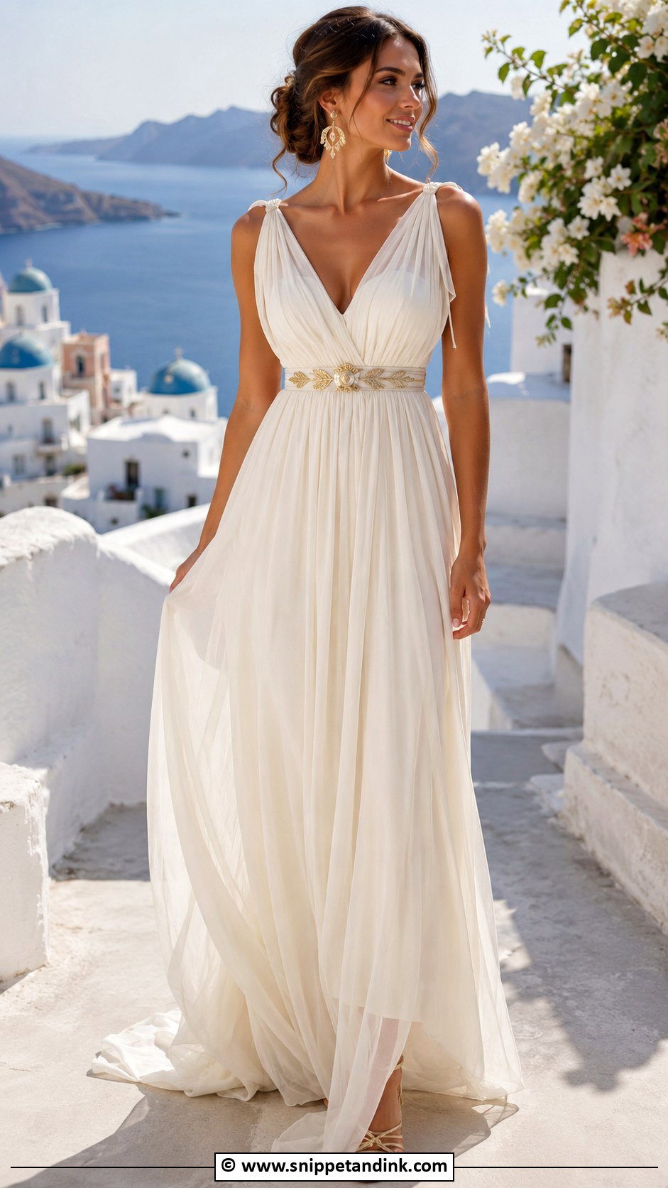 Greek Wedding Dress With Gold Belt - Snippet and Ink - 30 Greek Wedding Dress Ideas