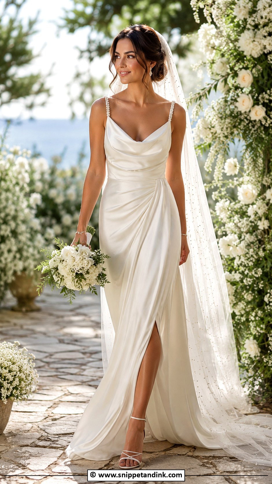 Greek Wedding Dress With Pearl Details - Snippet and Ink - 30 Greek Wedding Dress Ideas