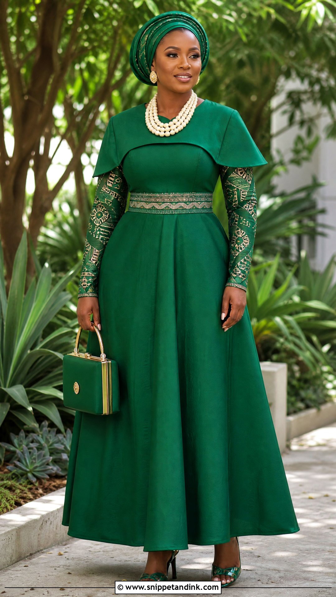 Green A Line Lobola Dress - Snippet and Ink - 20 Traditional Lobola Dresses