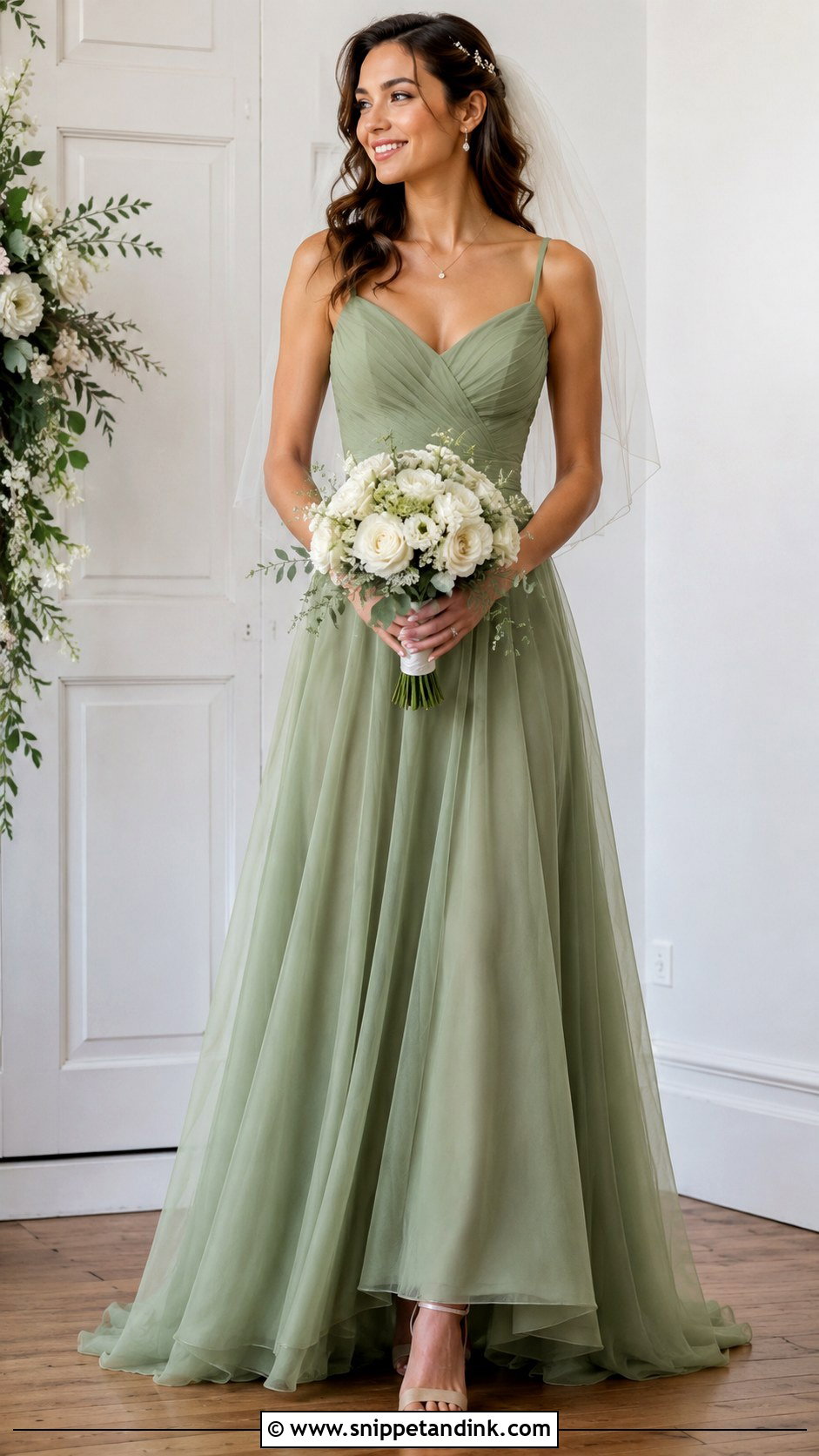 Green A Line Wedding Dress - Snippet and Ink - 25 Green Wedding Dresses